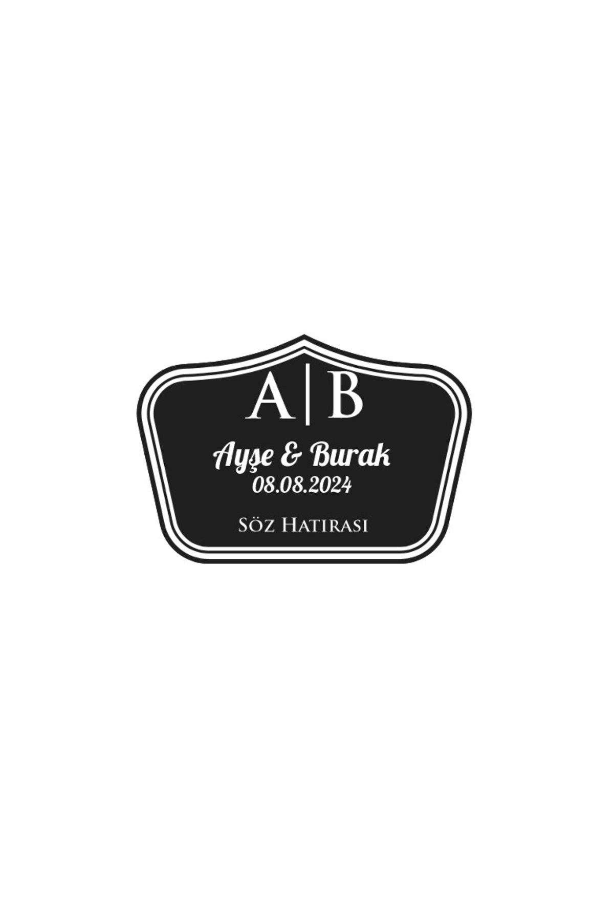 Reysa Tasarım Dörtgen Çiçekli Çelenk Etiketi Kına Nişan Düğün 3x3 cm özel etiket / 50 adet sticker