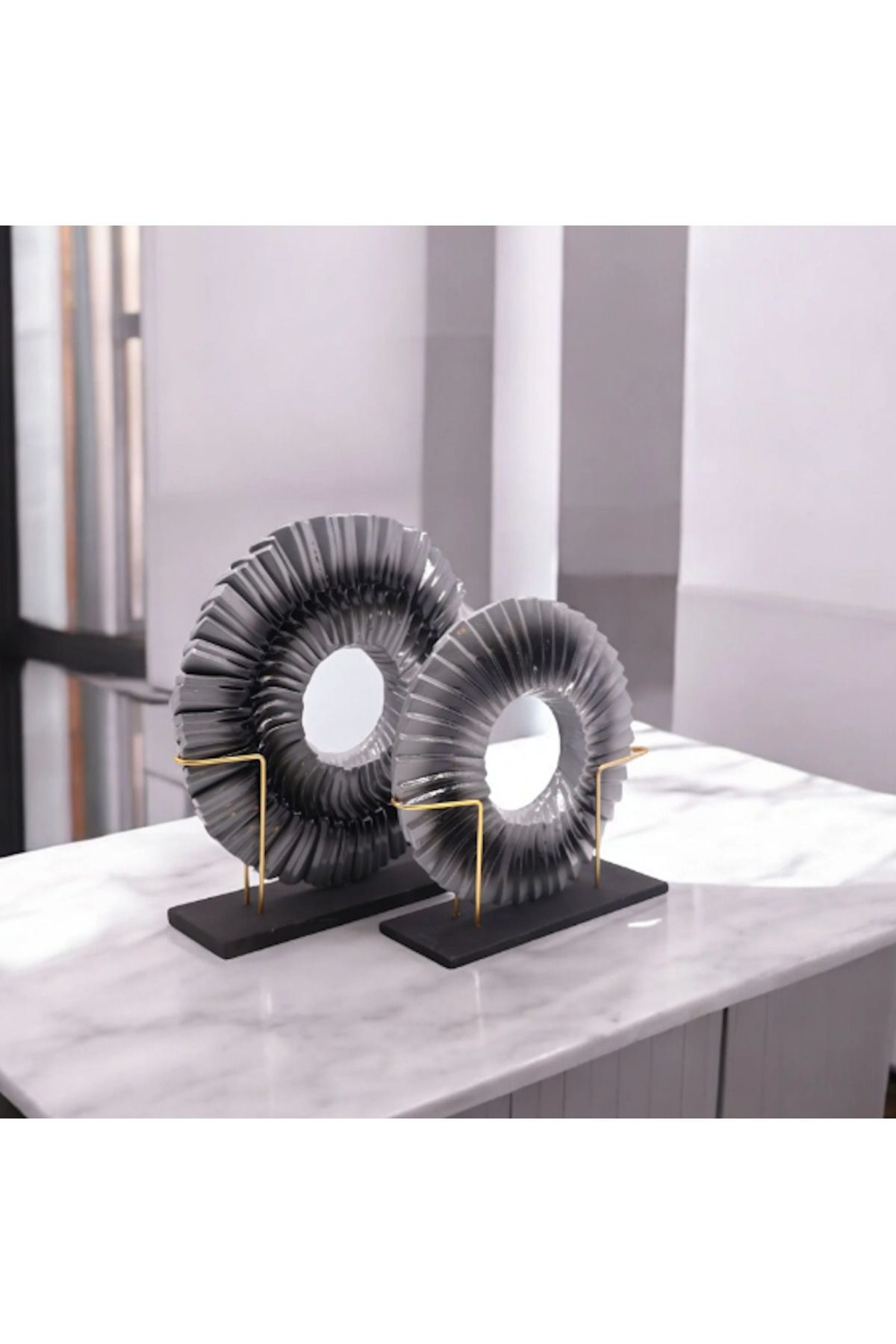 DEKORANLA İkili polyester disk dekor, şık ve modern ev dekorasyonu için ideal seçenek
