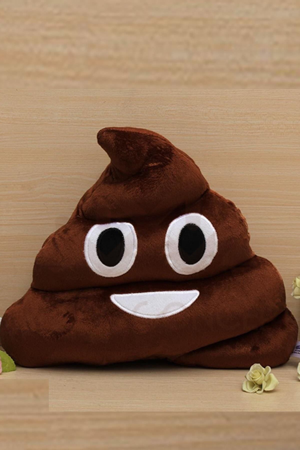 DEKORANLA Sevimli Poo Emoji Yastık, Renkli ve Eğlenceli Dekorasyon Aksesuarı