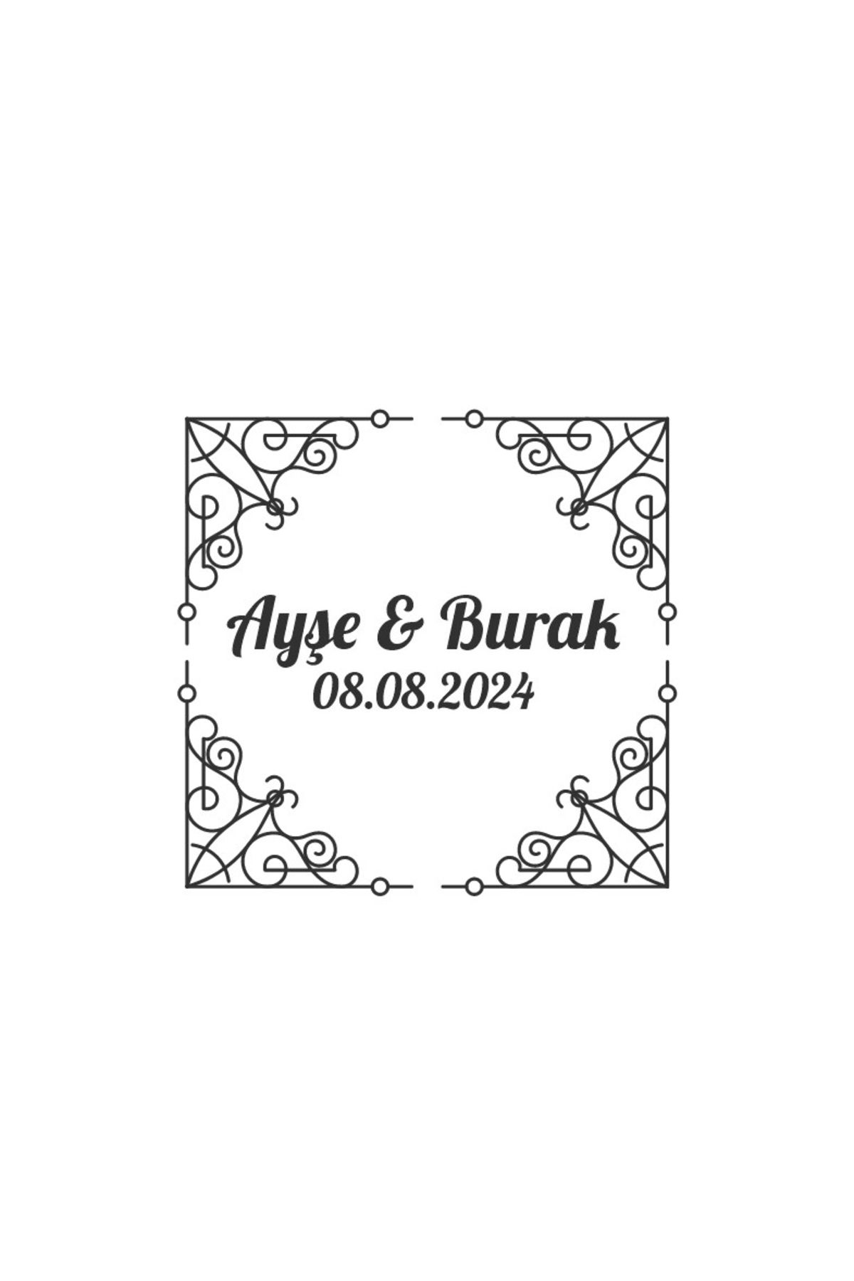 Reysa Tasarım Şık Noel Çelengi Etiketi Kına Nişan Düğün 3x3 cm özel etiket / 50 adet sticker