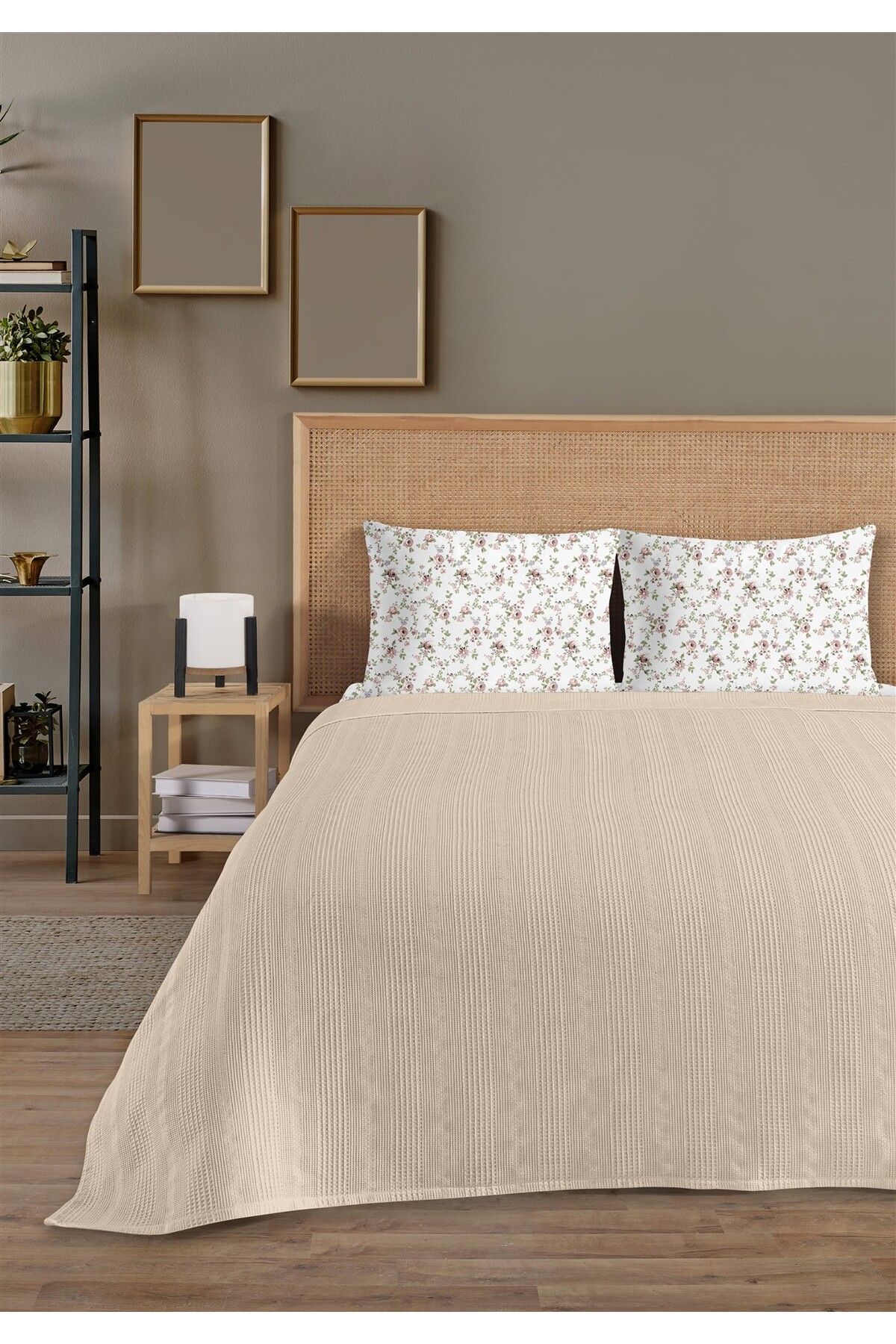 Evim %100 Pamuk Exclusive Pudra Tek Kişilik Pike Takımı 160 x 230 cm