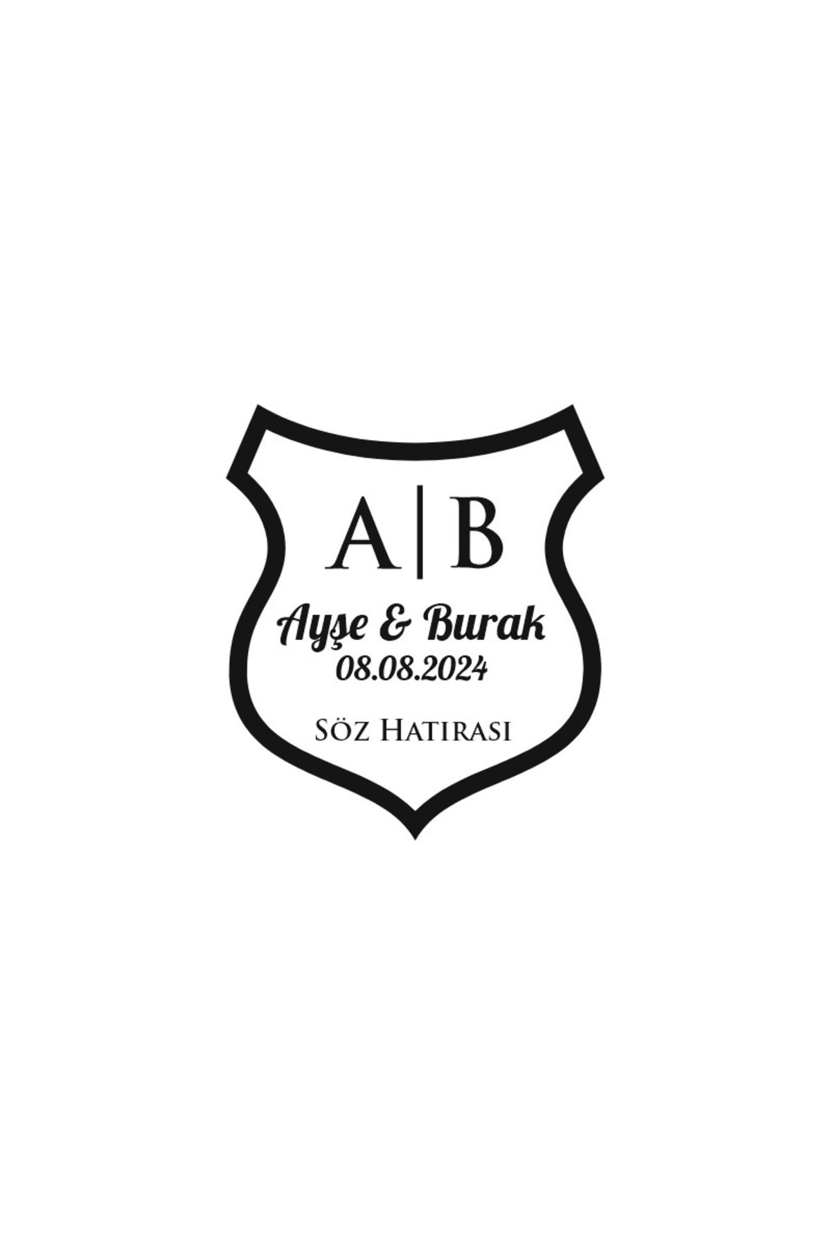 Reysa Tasarım Gotik Kalkan Mühür Kına Nişan Düğün 3x3 cm özel etiket / 50 adet sticker