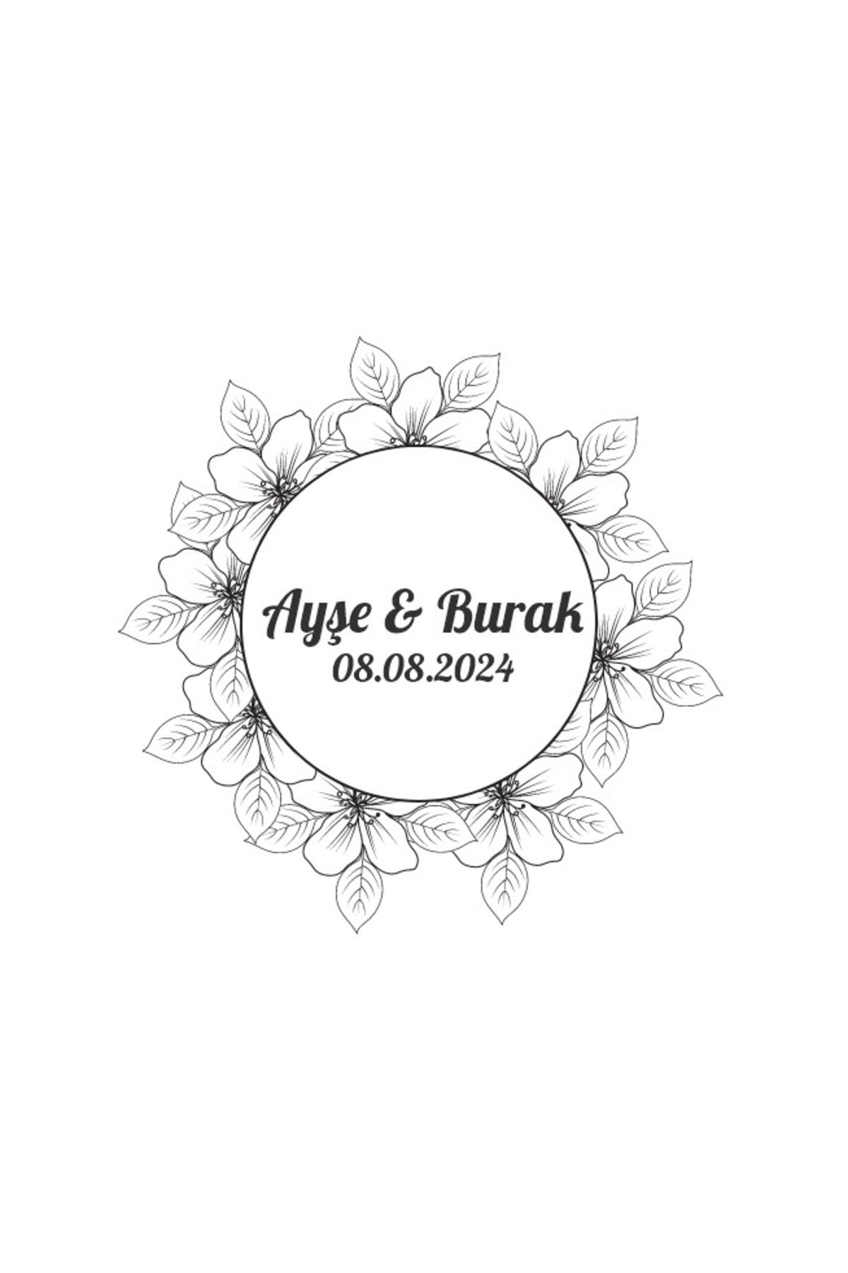 Reysa Tasarım Kış Temalı Şık Yuvarlak Etiket Kına Nişan Düğün 3x3 cm özel etiket / 50 adet sticker
