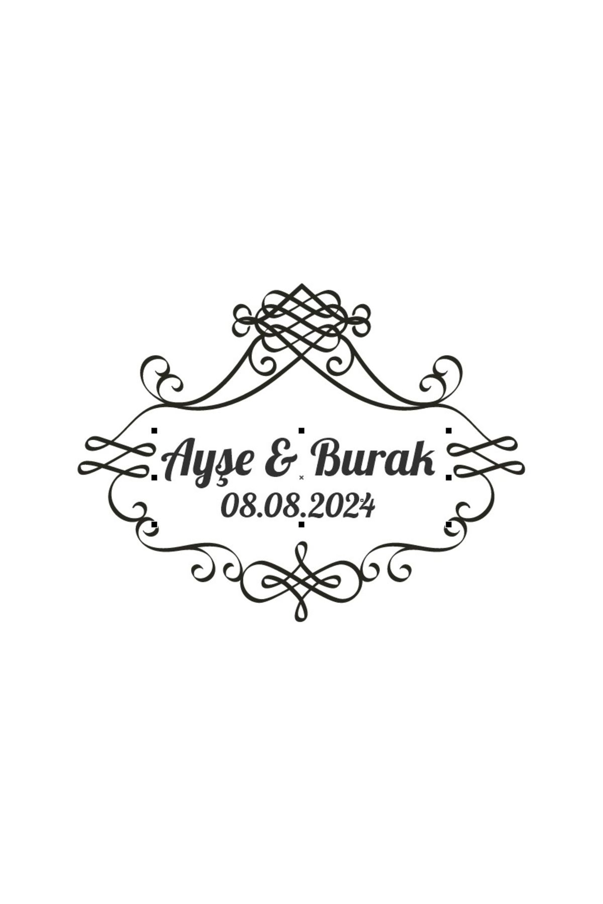 Reysa Tasarım Çam Kozalaklı ve Meyveli Yuvarlak Etiket Kına Nişan Düğün 3x3 cm özel etiket / 50 adet sticker