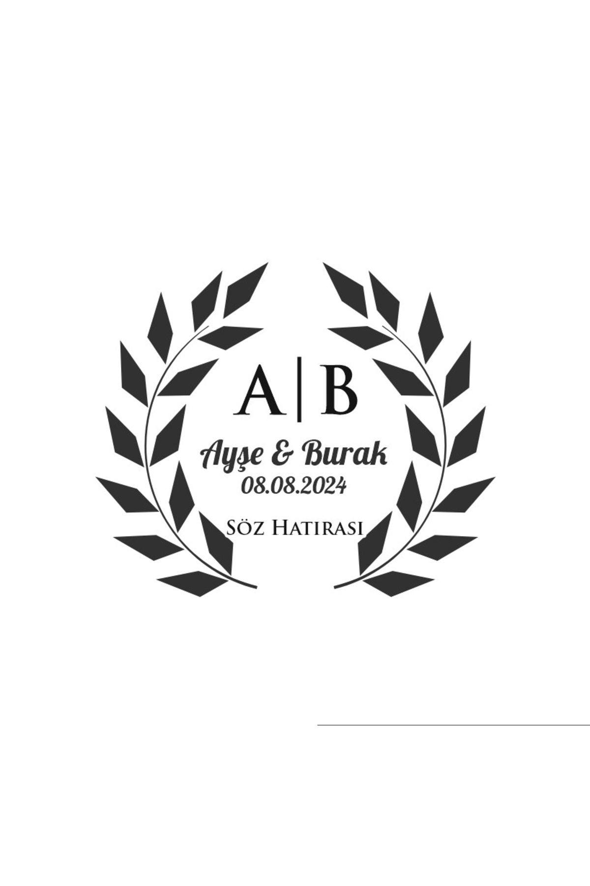Reysa Tasarım Yapraklı Kış Oval Etiket Kına Nişan Düğün 3x3 cm özel etiket / 50 adet sticker