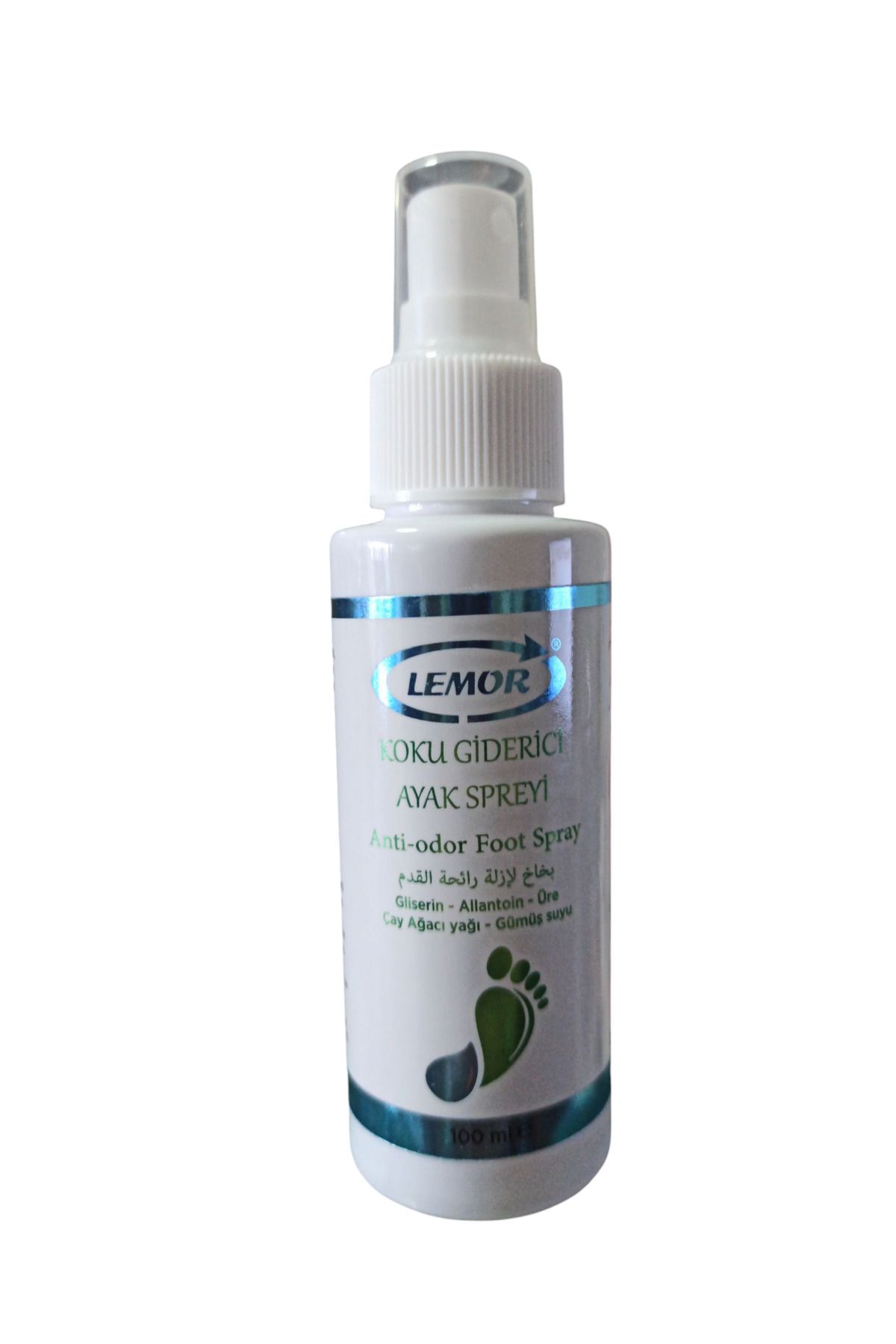 lemor 100 ml ayak kokusu terleme önleyici mantar antiperspirant gümüş suyu üre çay ağacı yağlı