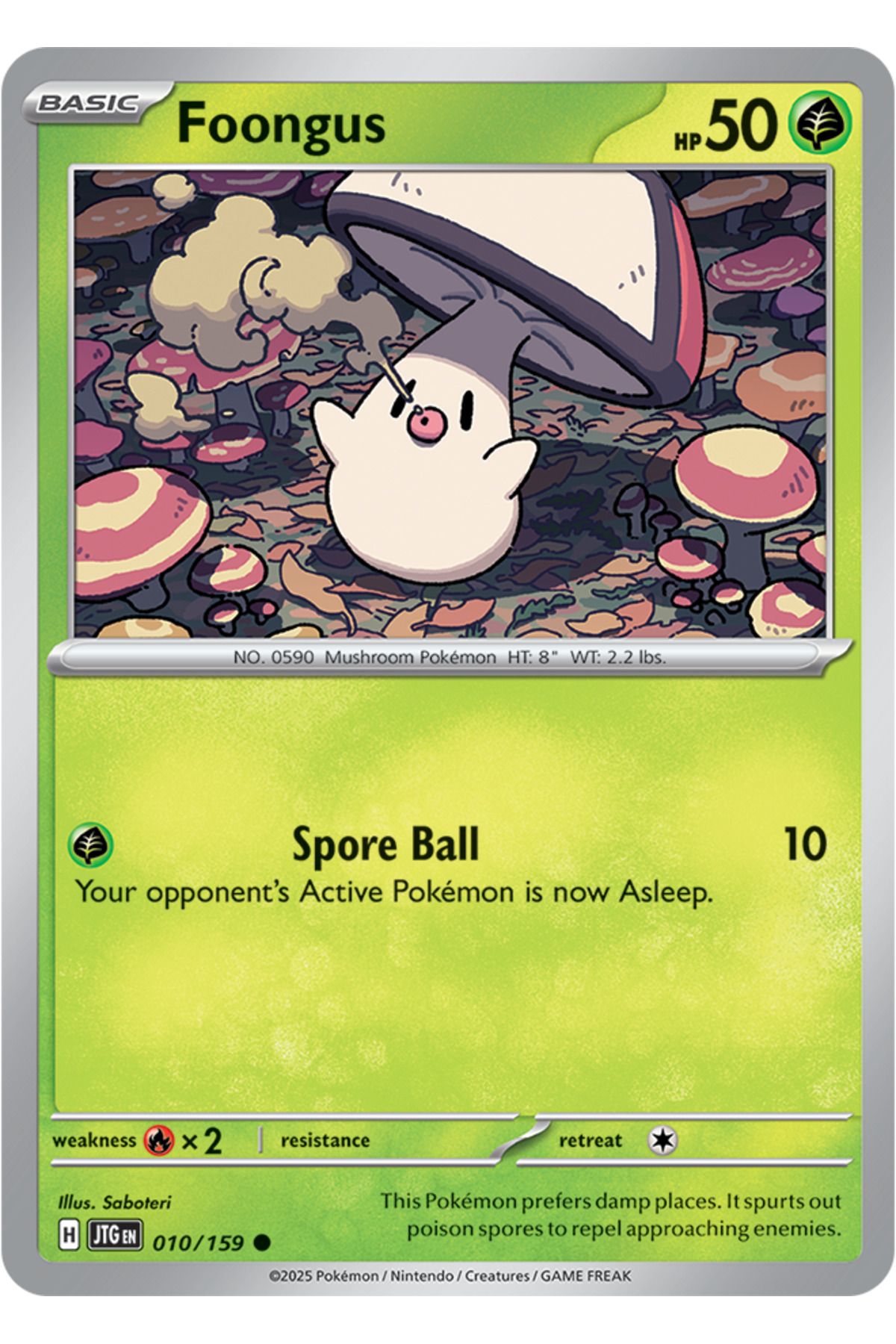 Pokemon TCG Pokemon Journey Together Foongus Orijinal Pokemon Kartı