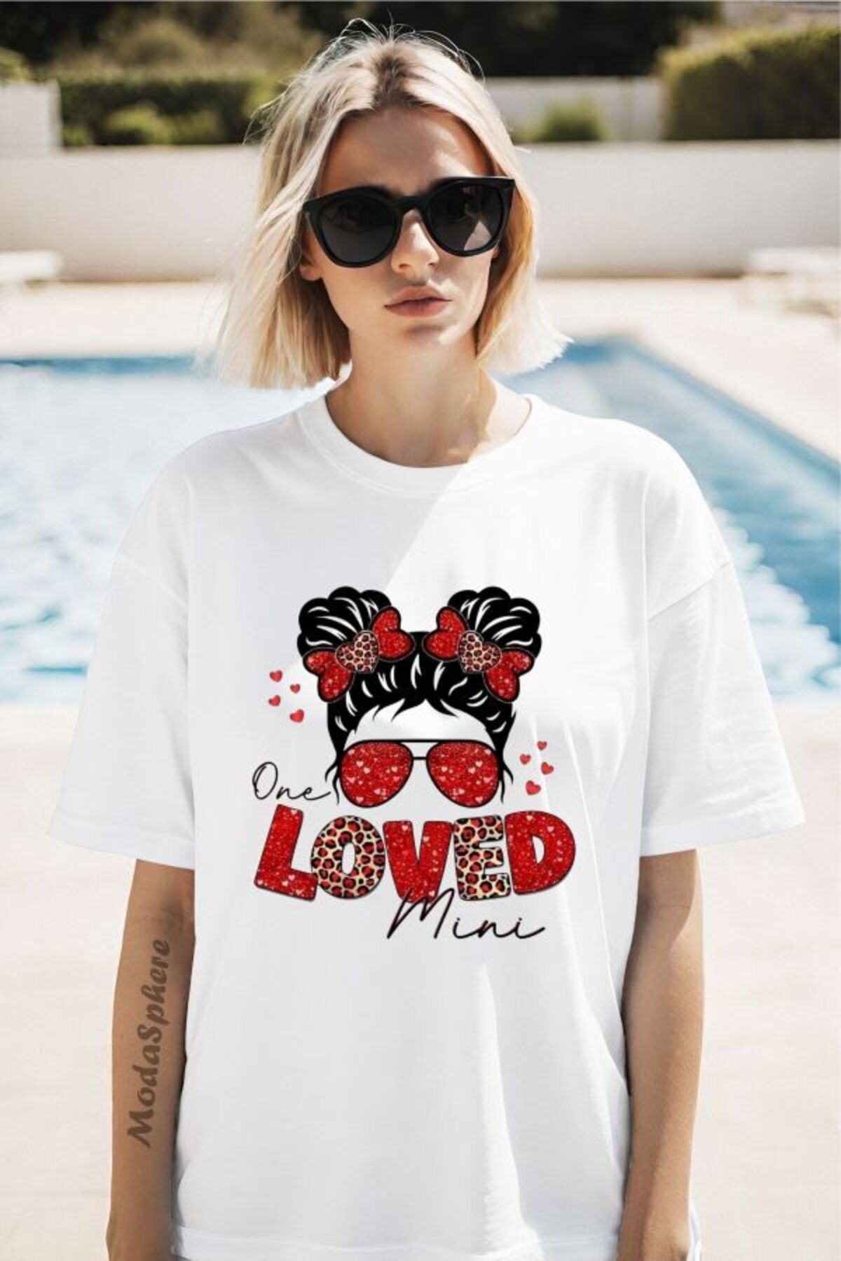 ModaSphere LOVED Baskılı Unisex Oversize Tişört