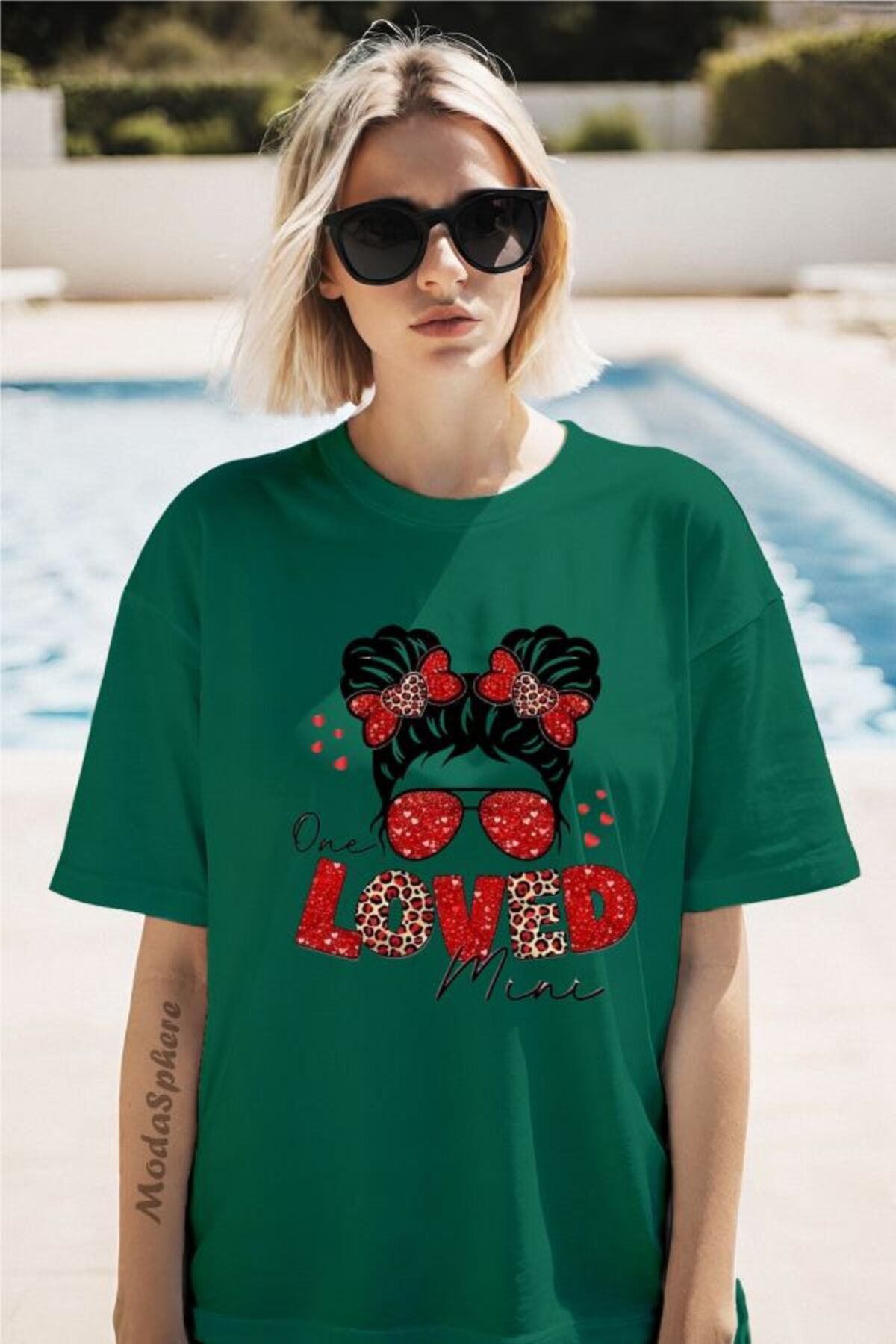 ModaSphere LOVED Baskılı Unisex Oversize Tişört