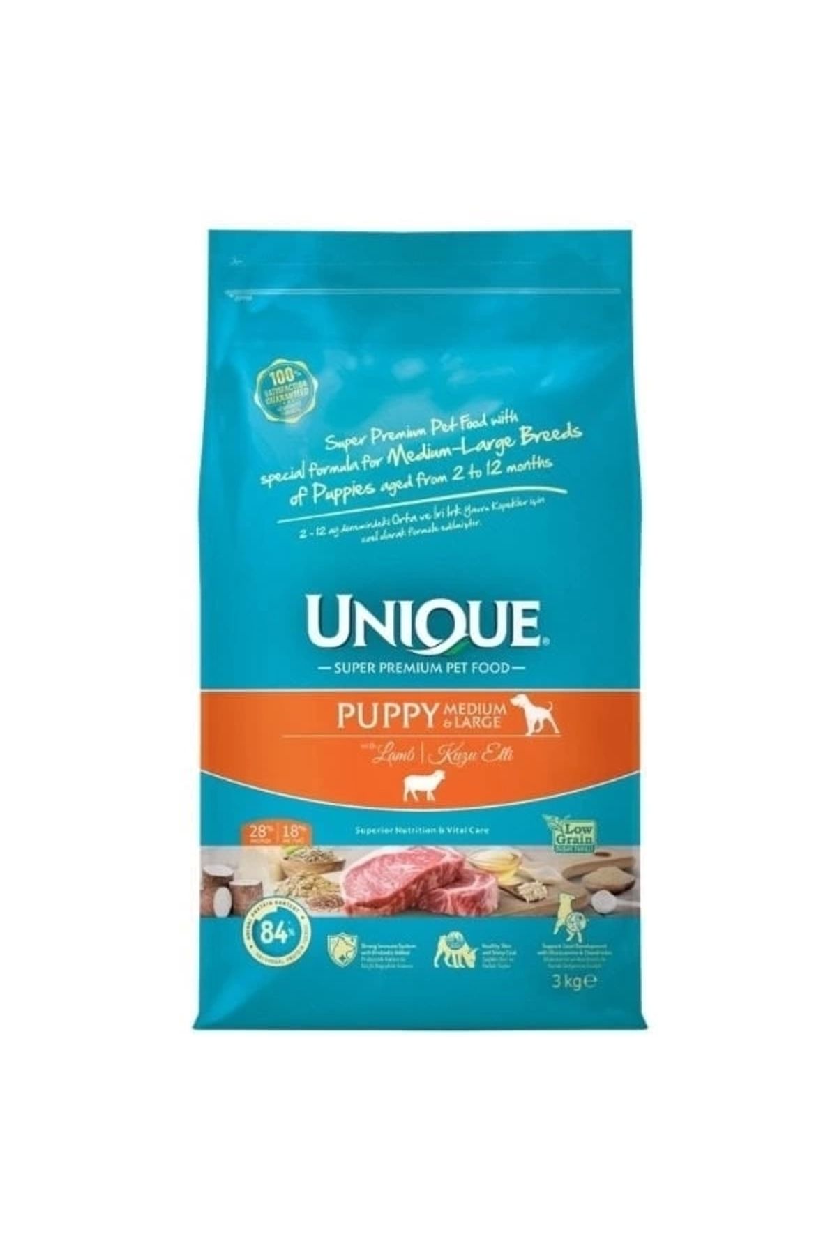 Generic Kuzu Etli Orta ve Büyük Irk Düşük Tahıllı Yavru Köpek Maması 3 Kg