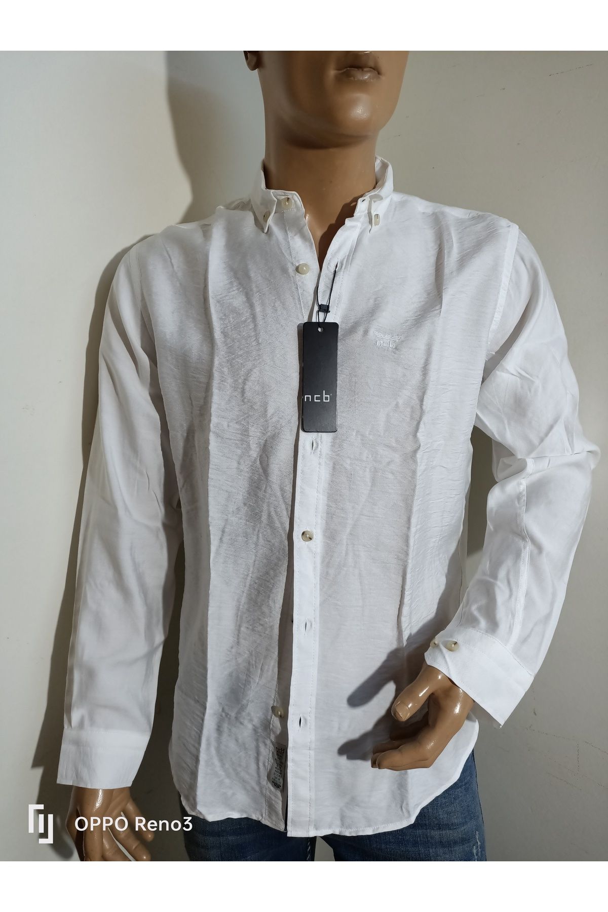 NÇB slim fit spor pamuklu uzun kol gömlek