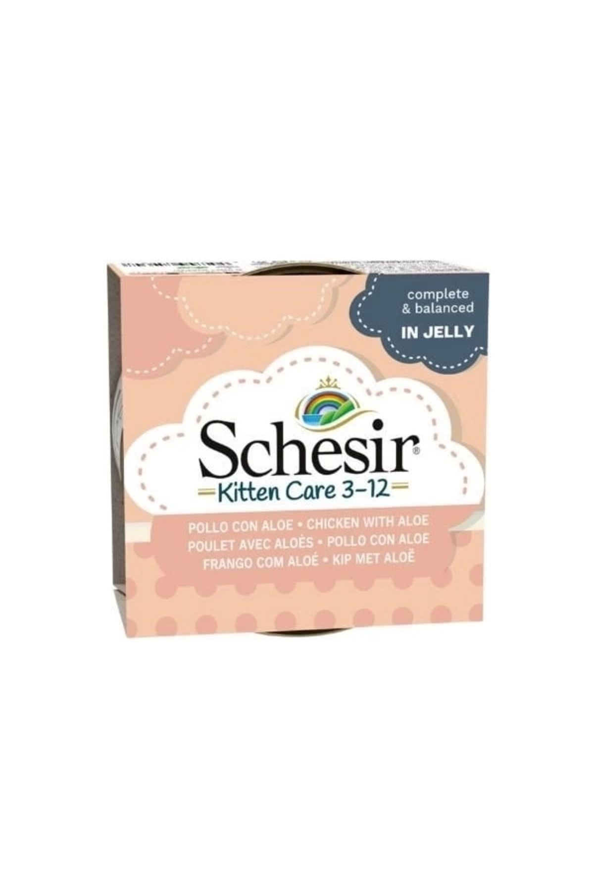 Generic Schesir Kitten Tavuk ve Aloeveralı Yavru Konserve Kedi Maması 85 Gr