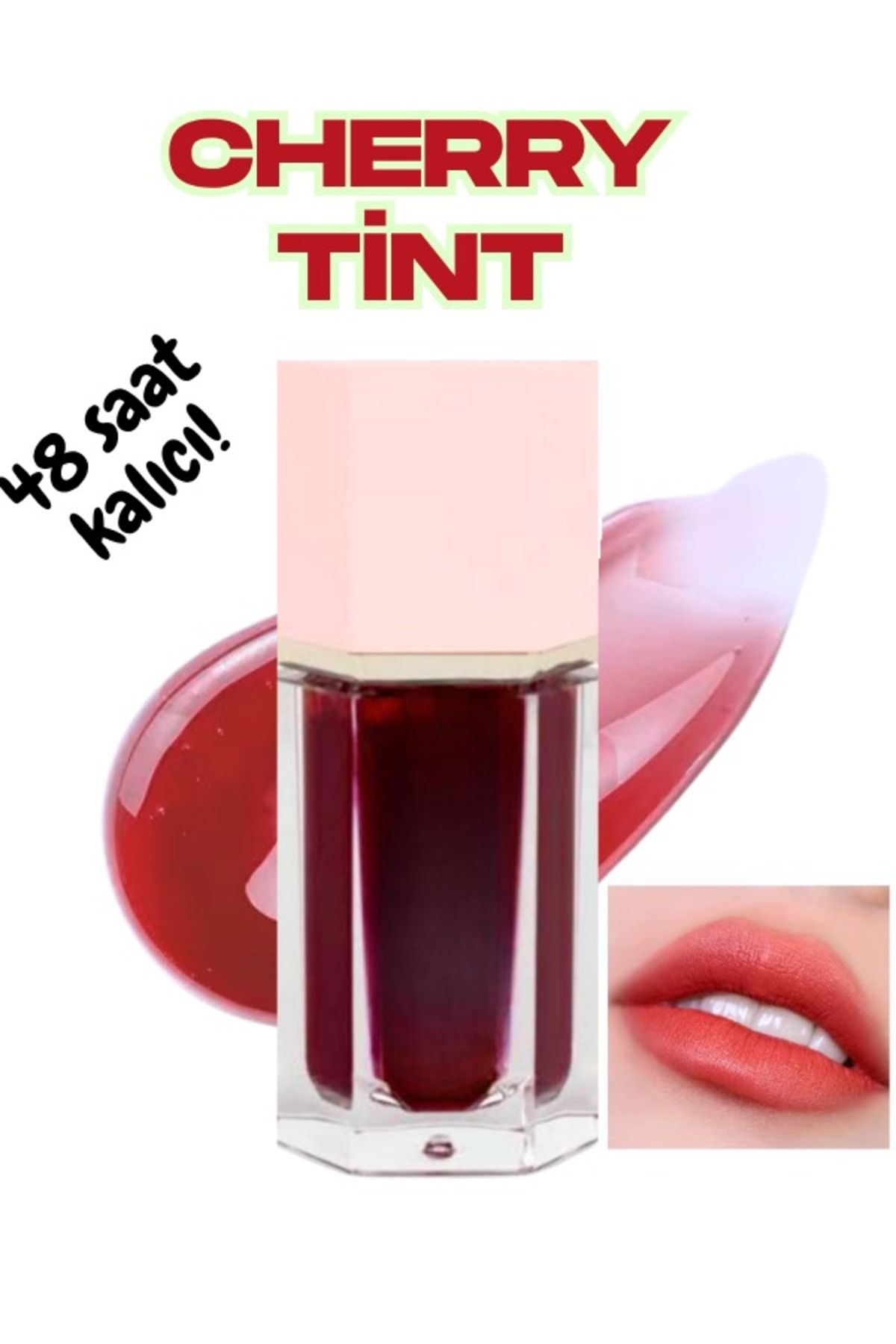 NUNUKO Cherry Tint 48 Saat Kalıcı Doğal Görünümlü Tint (Allık ve Ruj)