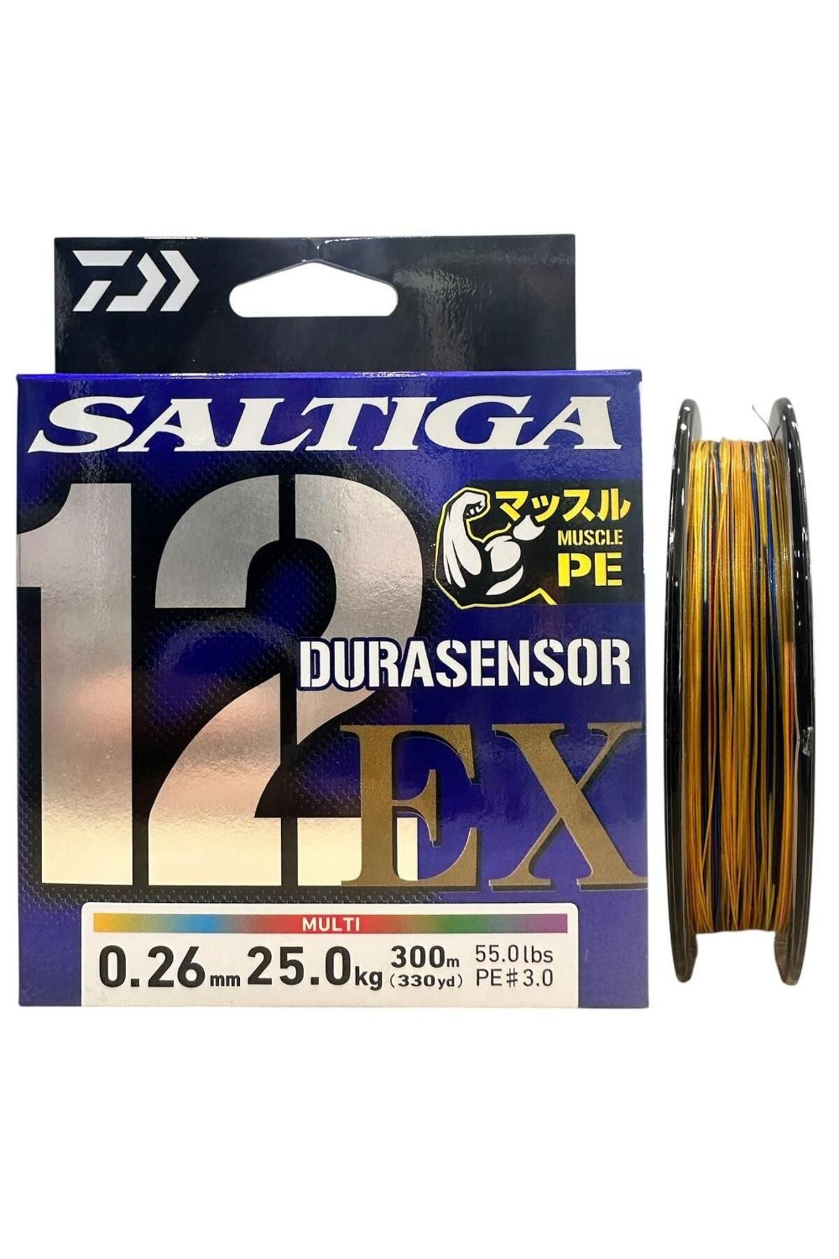 daiwa Saltiga Dura 12 Braid 3.0PE 0.26mm 300m Multi Color İp Misina
