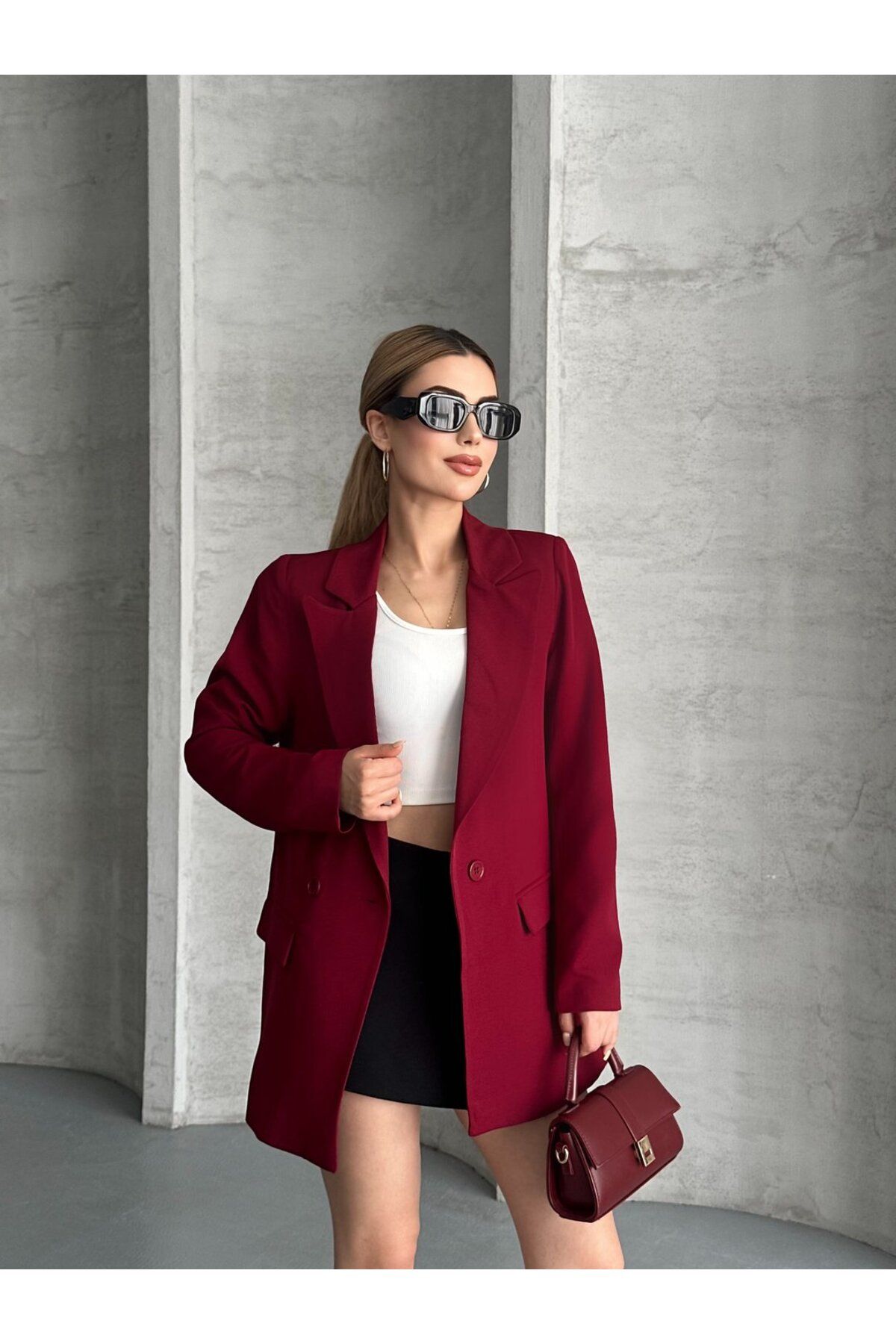 Kirazgym Kadın Astarlı Blazer Ceket