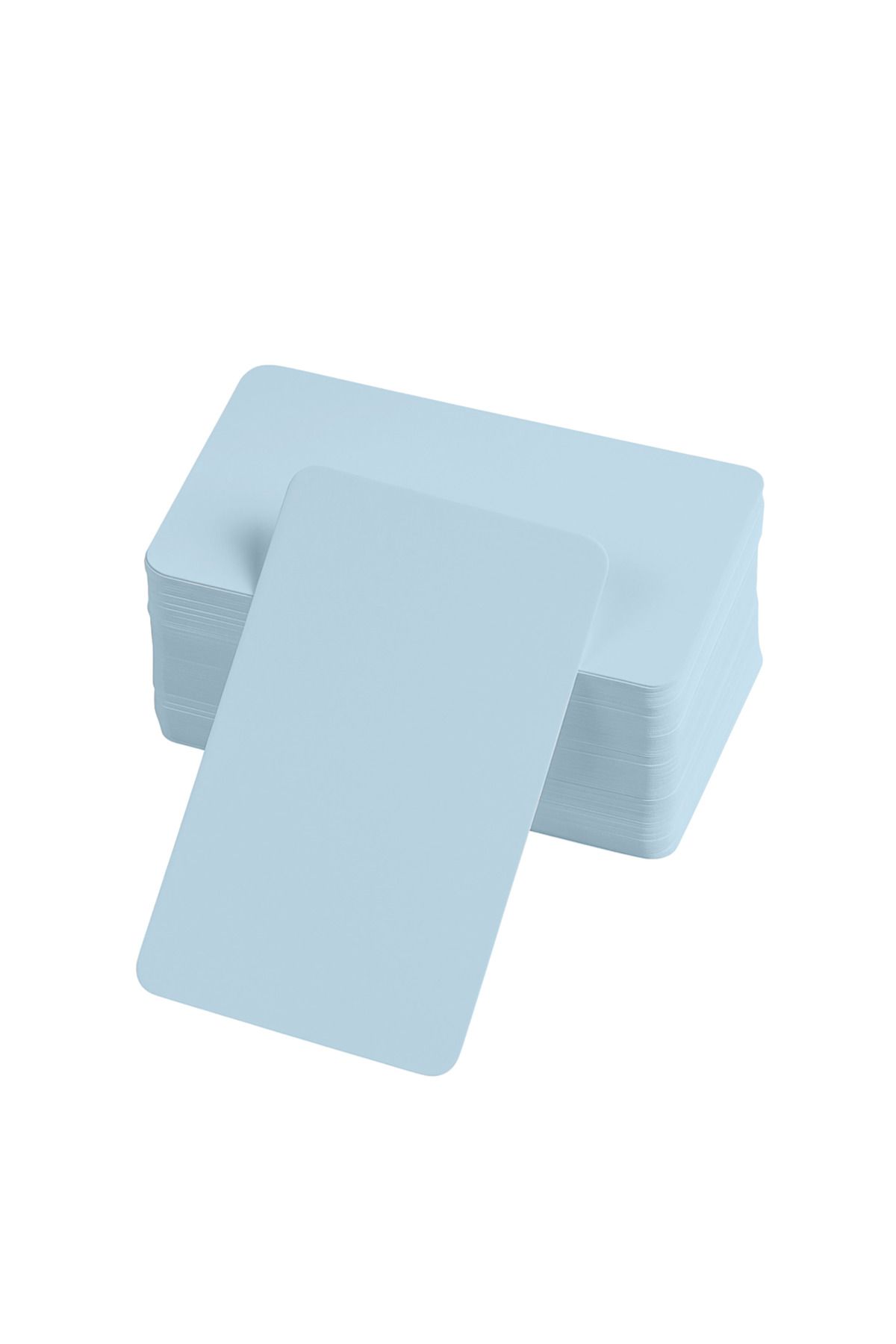 civilsepetim Boş Kelime Kartları 5x8 cm - 50 Adet Oval Kenarlı | Tabu & Not Kartları - Mavi
