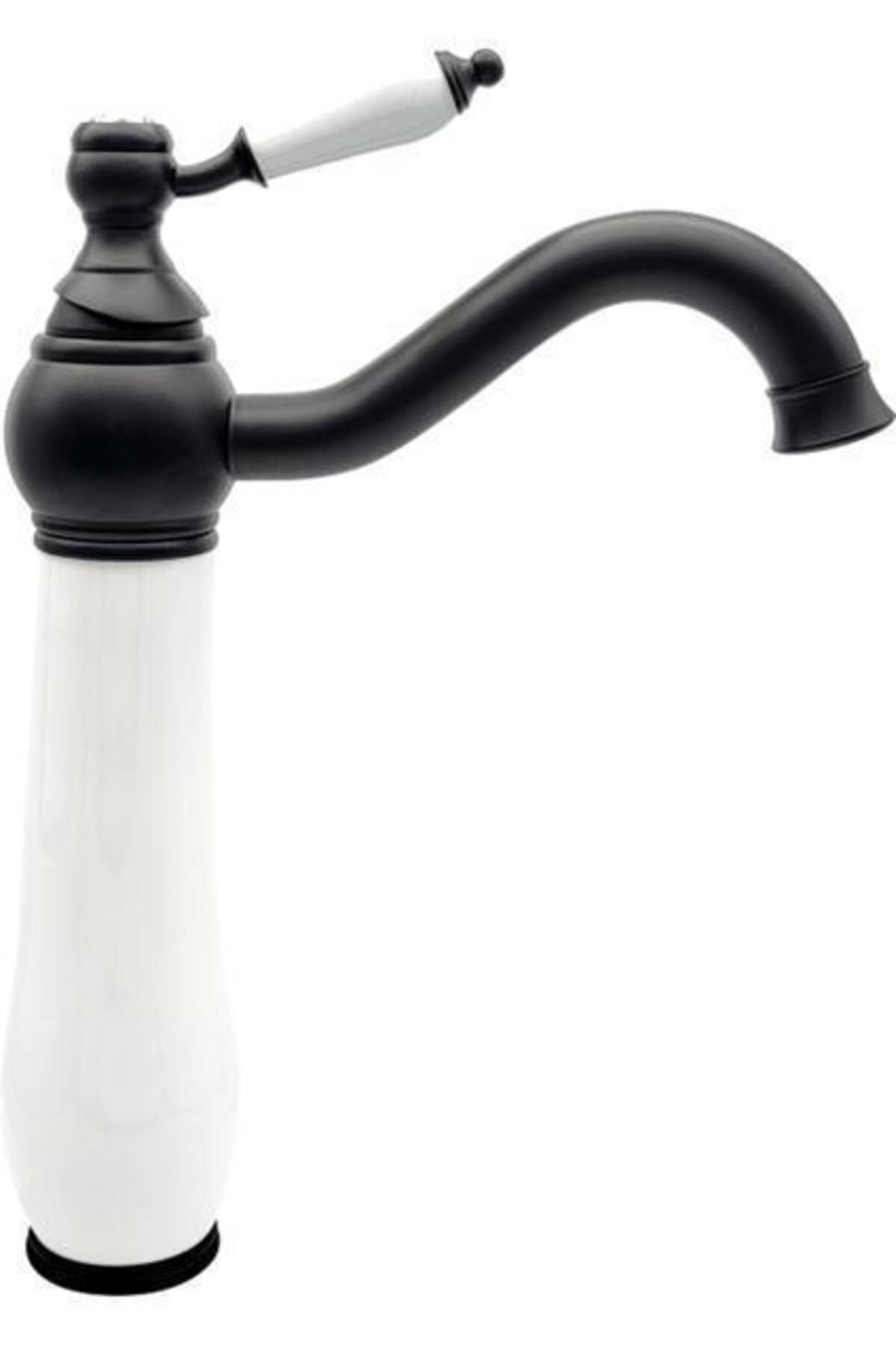 Pure Concept Pure Beyaz Siyah Tezgah Üstü Çanak Lavabo Armatürü Wb-218