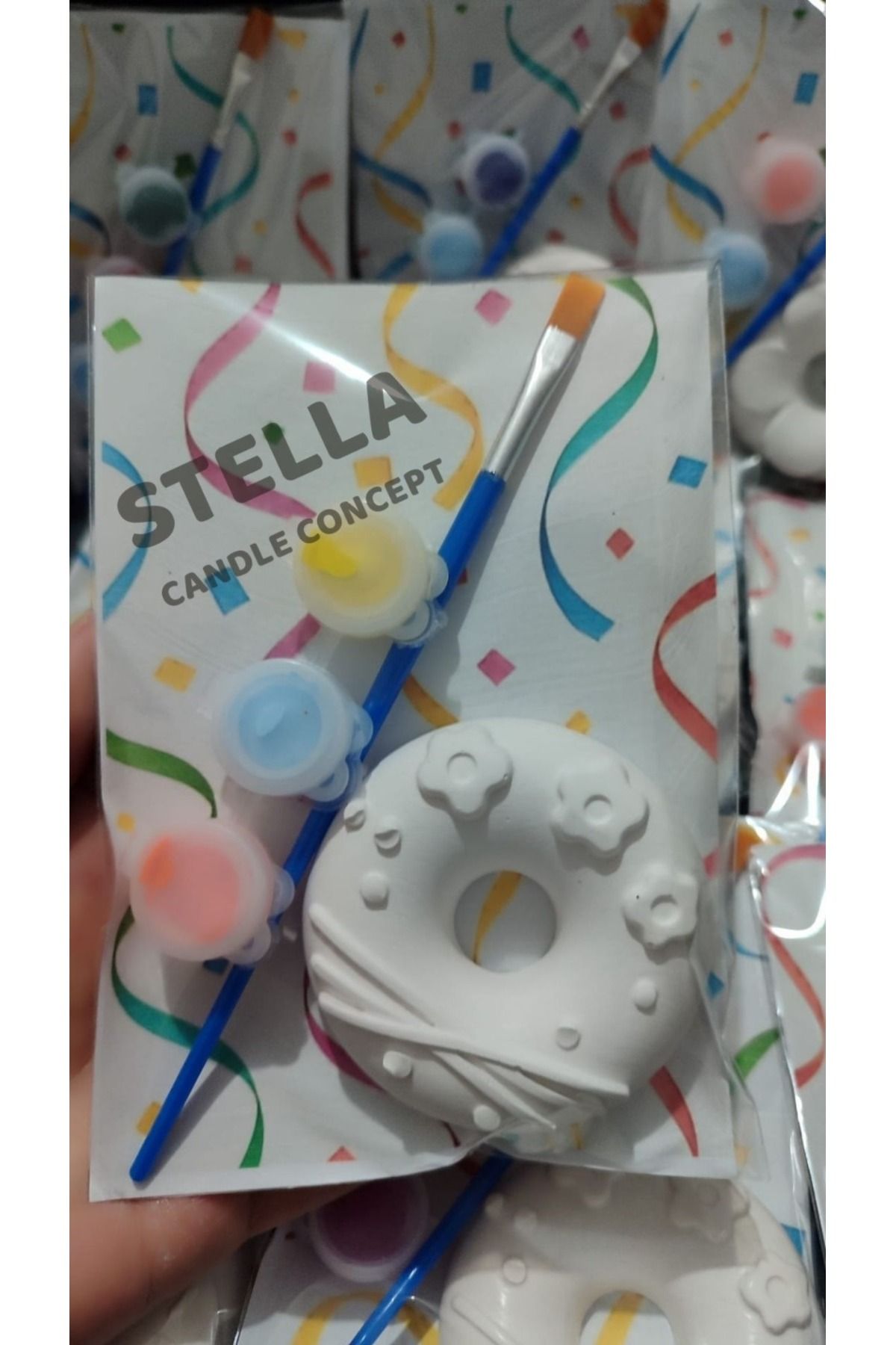STELLA CANDLE WORKSHOP Donut Set/ Taş Boyayın Seti, kendin Yap,dıy,doğum Günü Hediyesi, 10 Adet