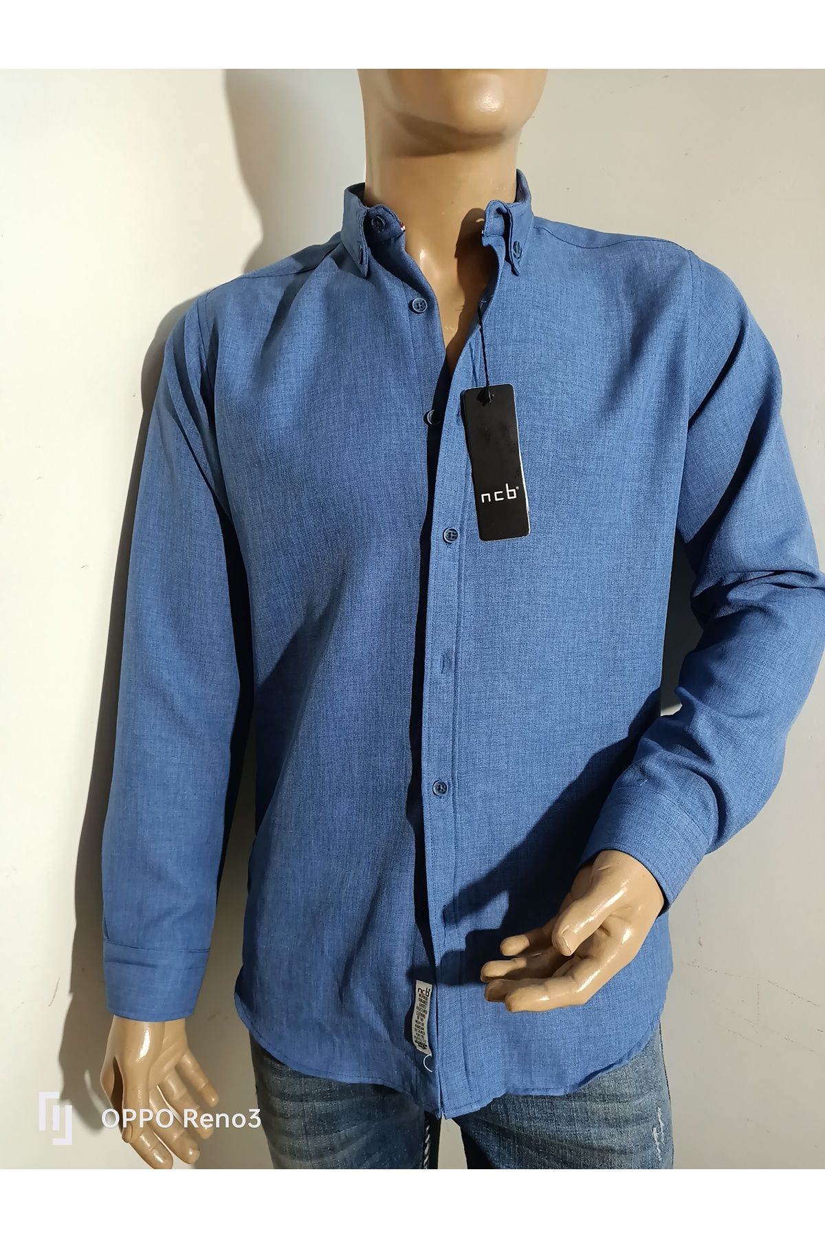 NÇB slim fit spor pamuklu uzun kol gömlek