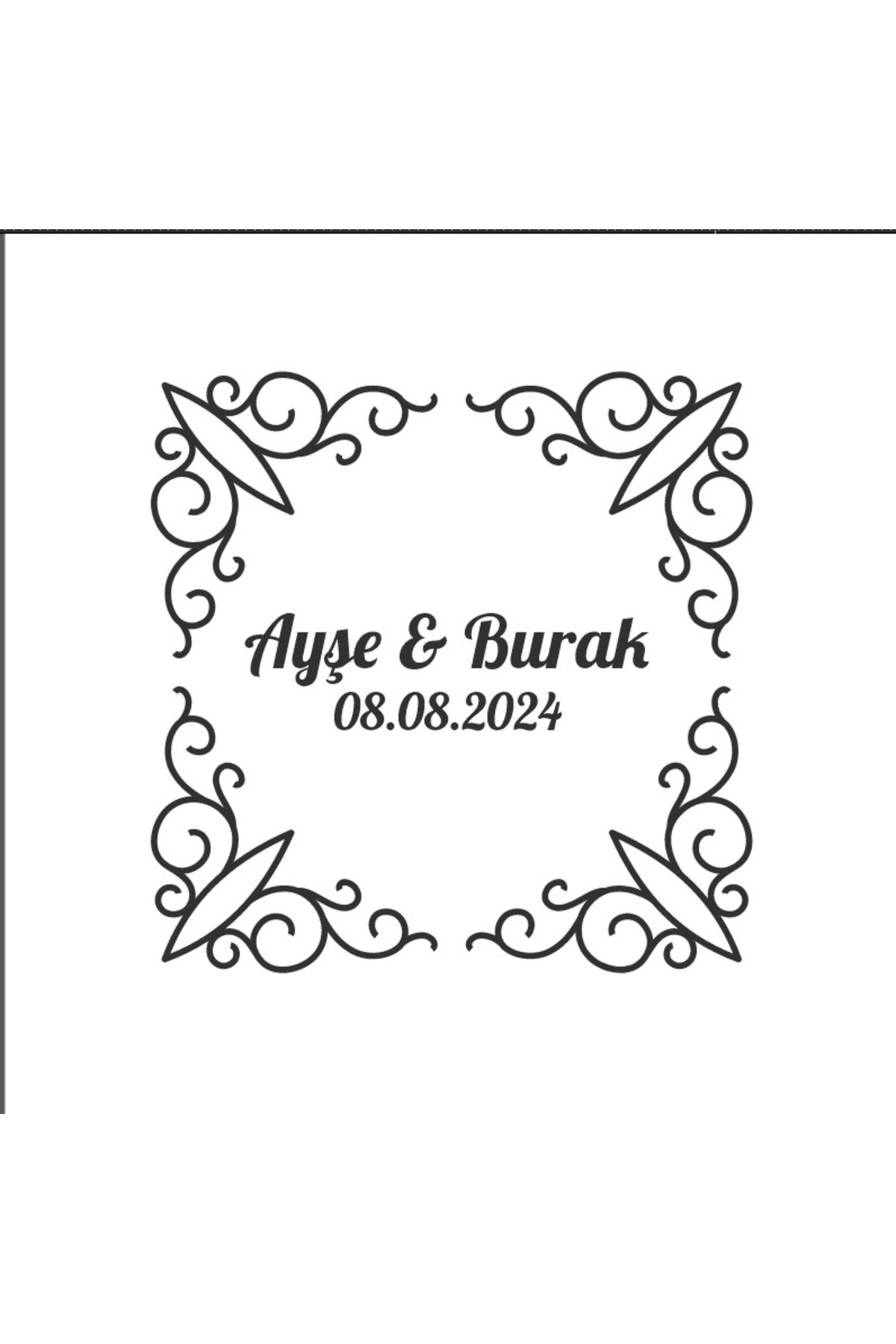 Reysa Tasarım Kış Meyveli Kuşlu Oval Etiket Kına Nişan Düğün 3x3 cm özel etiket / 50 adet sticker
