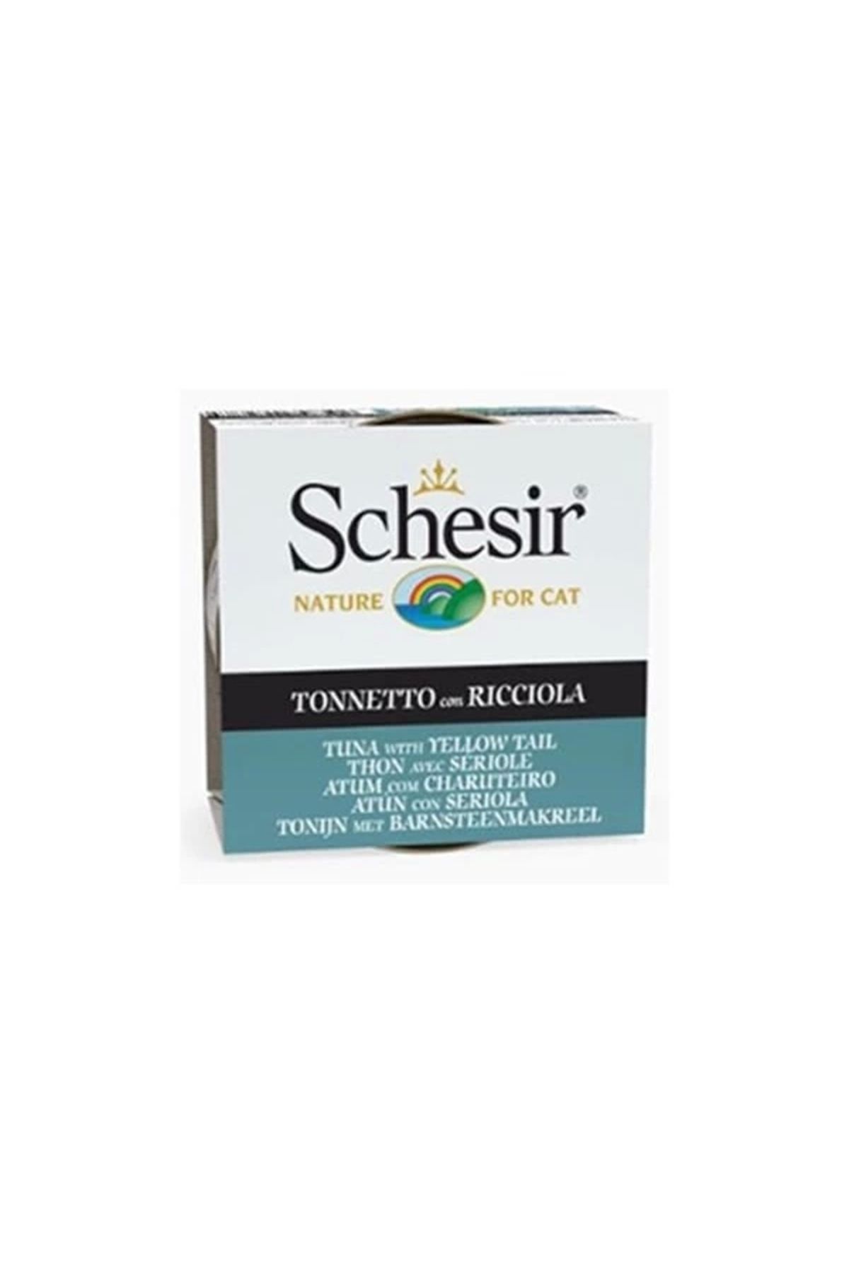 Generic Schesir Ton Balıklı ve Sarı Kuyruk Balıklı Jöleli Konserve Yetişkin Kedi Maması 85 Gr