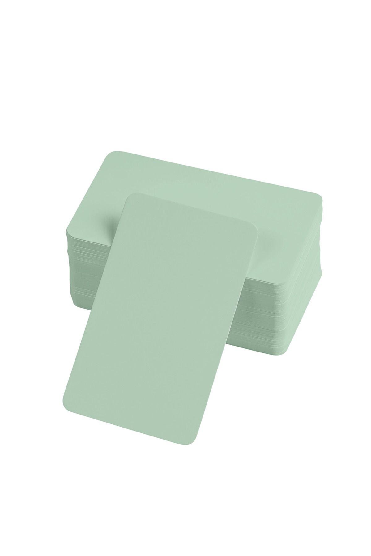 Quun Boş Kelime Kartları 5x8 cm - 50 Adet Oval Kenarlı | Tabu & Not Kartları
