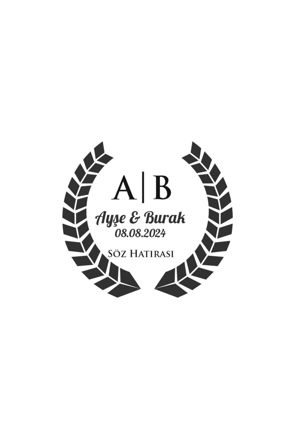 Reysa Tasarım Zarif Çelenk Etiketi Kına Nişan Düğün 3x3 cm özel etiket / 50 adet sticker