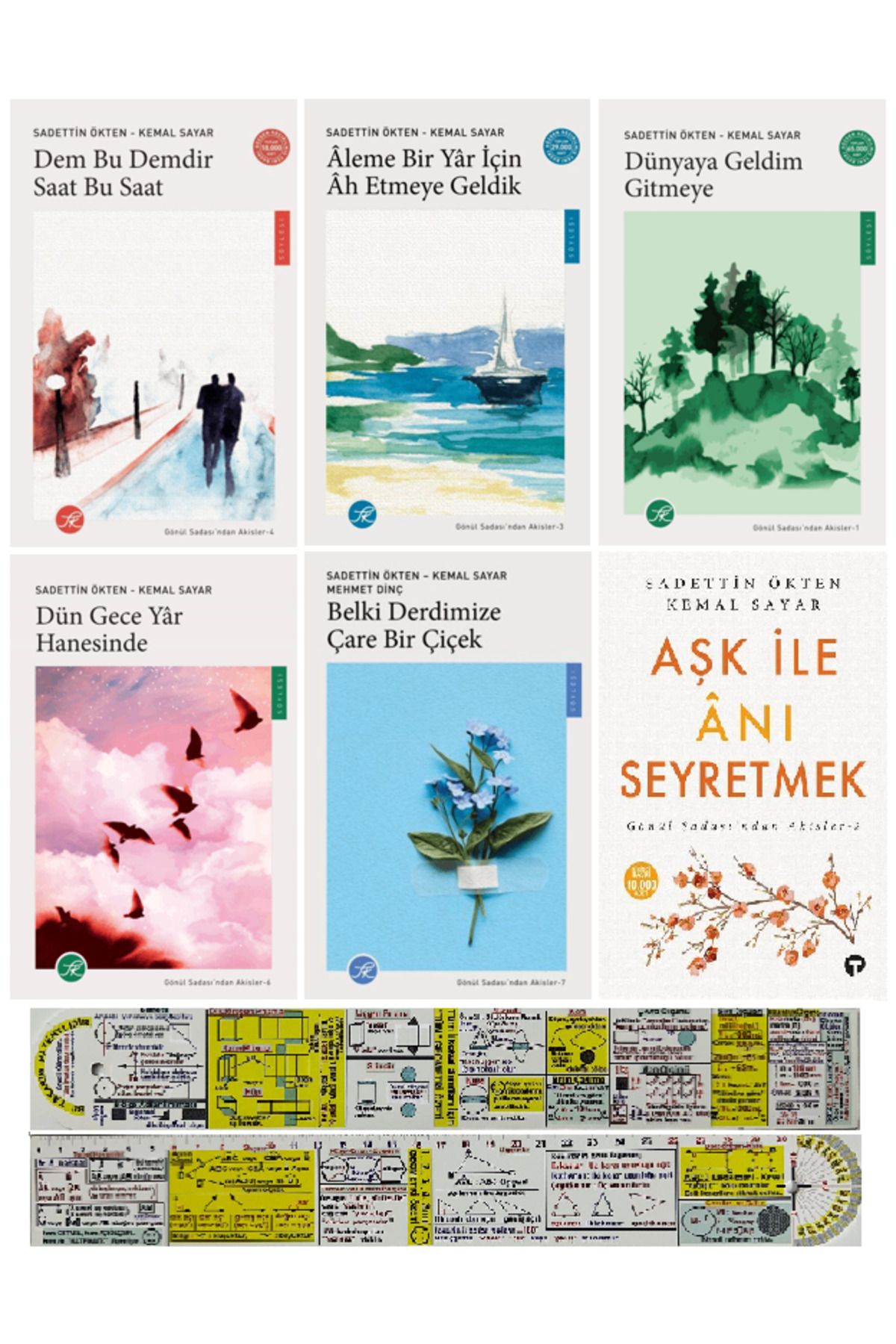 Turkuvaz Kitap Kemal Sayar - Sadettin Ökten 6 Kitap Set - Gönül Sadasından Akisler + Mat. Cetvel