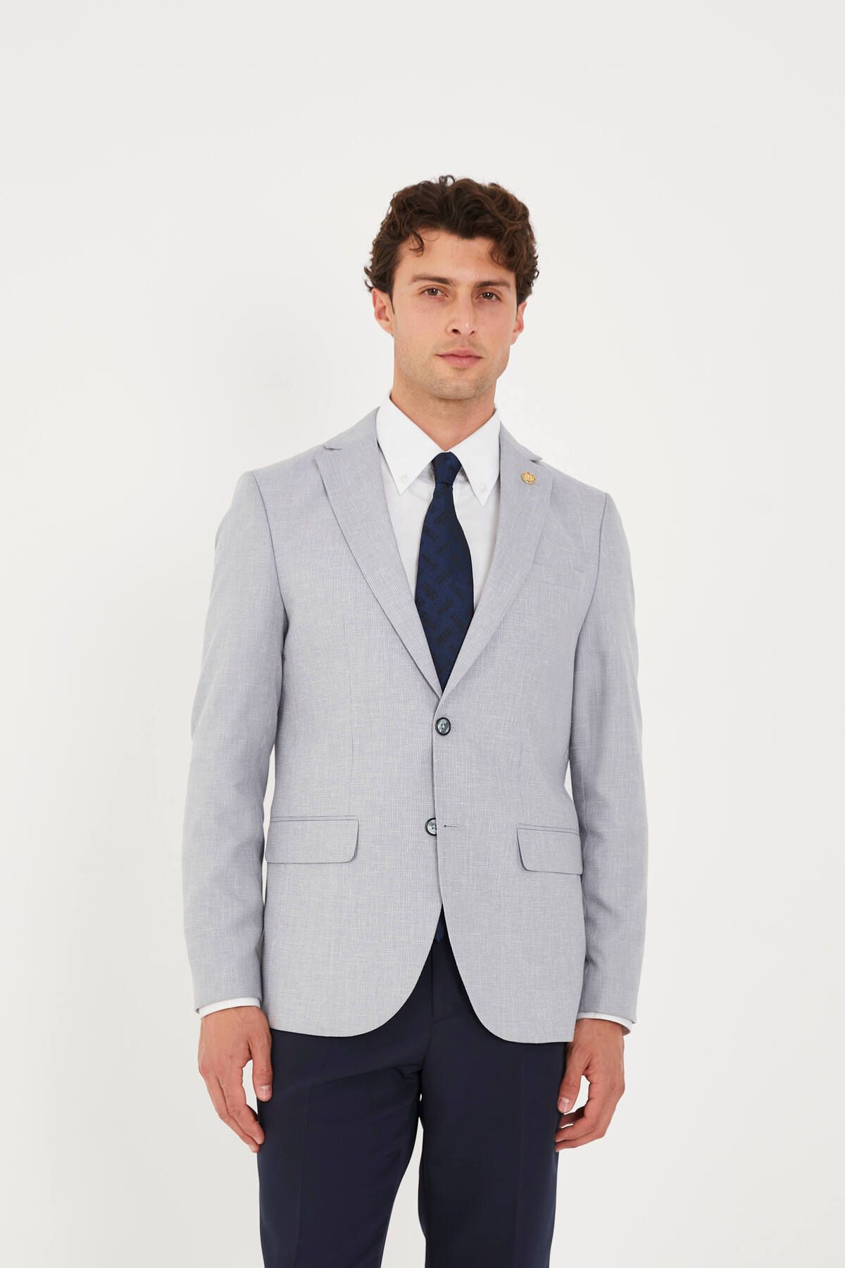 The Tailor Classics Dokulu Çift Yırtmaçlı Blazer Ceket
