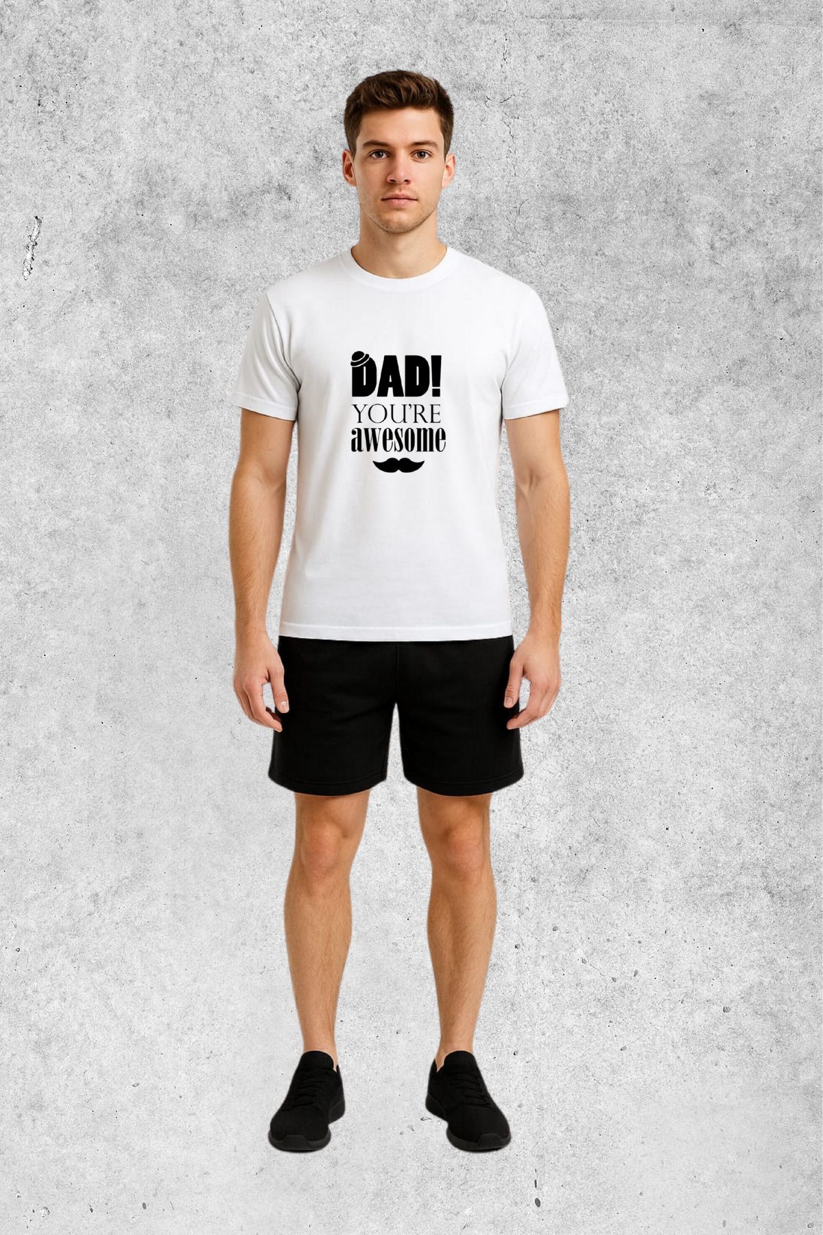 MOLICO Basic unisex sıfır yaka kısa kollu DAD baskılı tshirt
