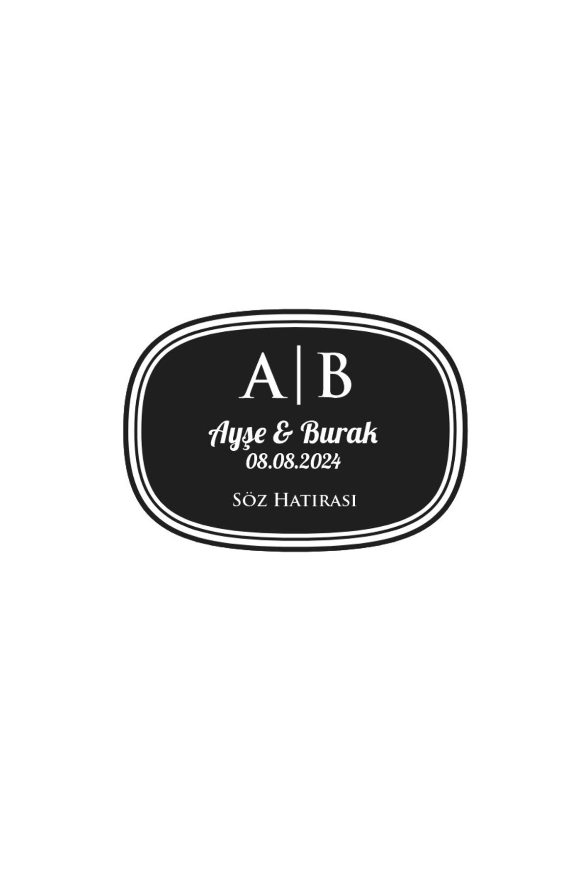 Reysa Tasarım Oval Mühür Kına Nişan Düğün 3x3 cm özel etiket / 50 adet sticker
