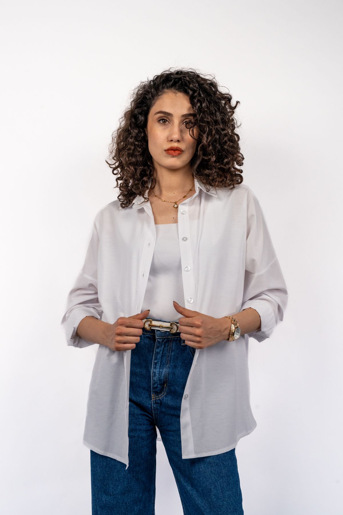 PUANT Düğmeli Oversize Gömlek