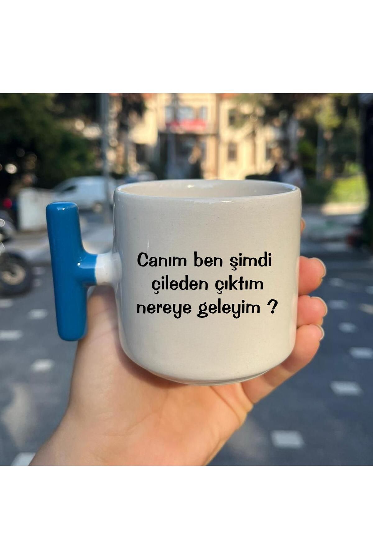 Viyens Çileden Çıktım T Kulplu Kupa Mavi