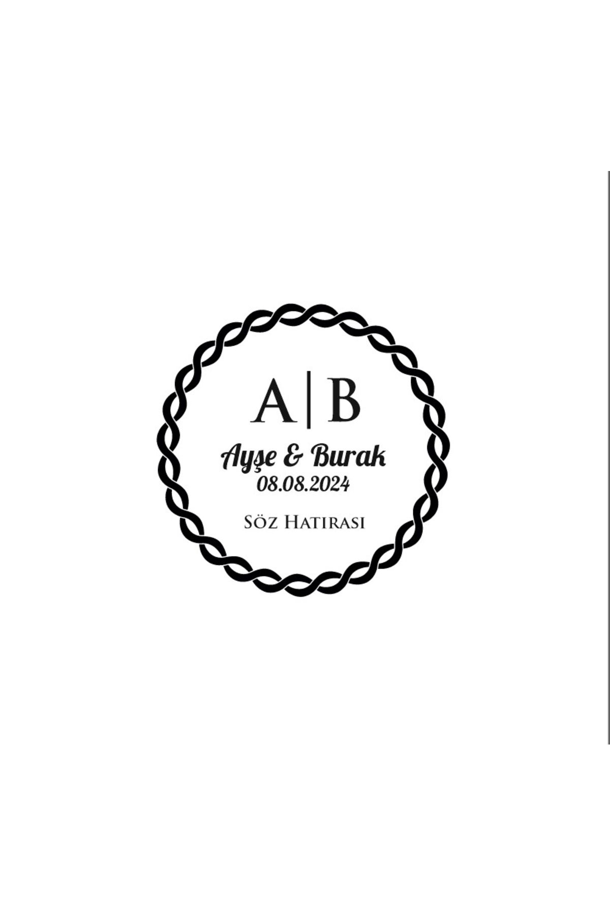 Reysa Tasarım Çiçekli Dal Desenli Dikdörtgen Mühür Kına Nişan Düğün 3x3 cm özel etiket / 50 adet sticker