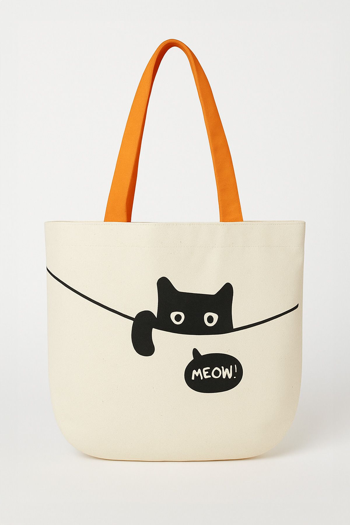 Rhythm Meow Kedi Baskılı Bez Çanta