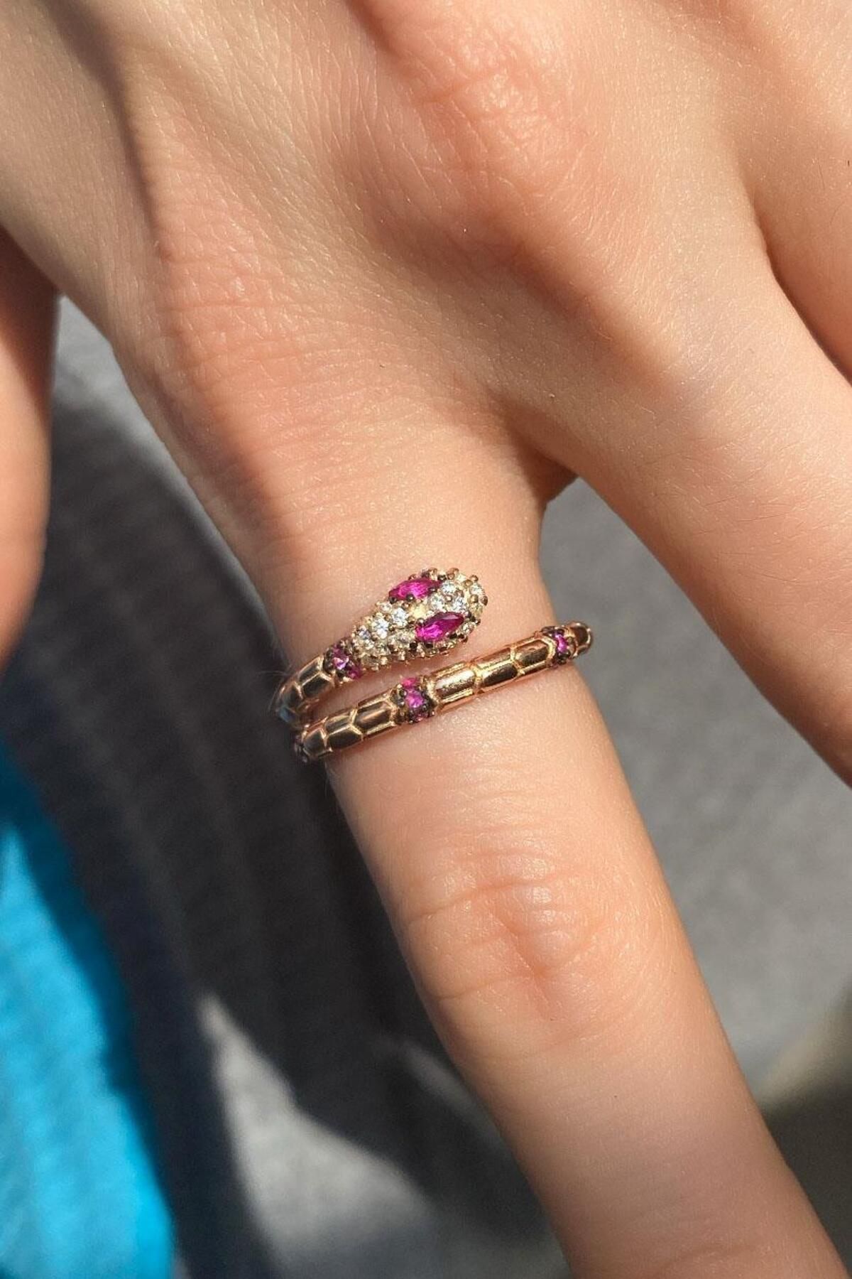 Spossy Silver Jewelry Yılan Yüzük
