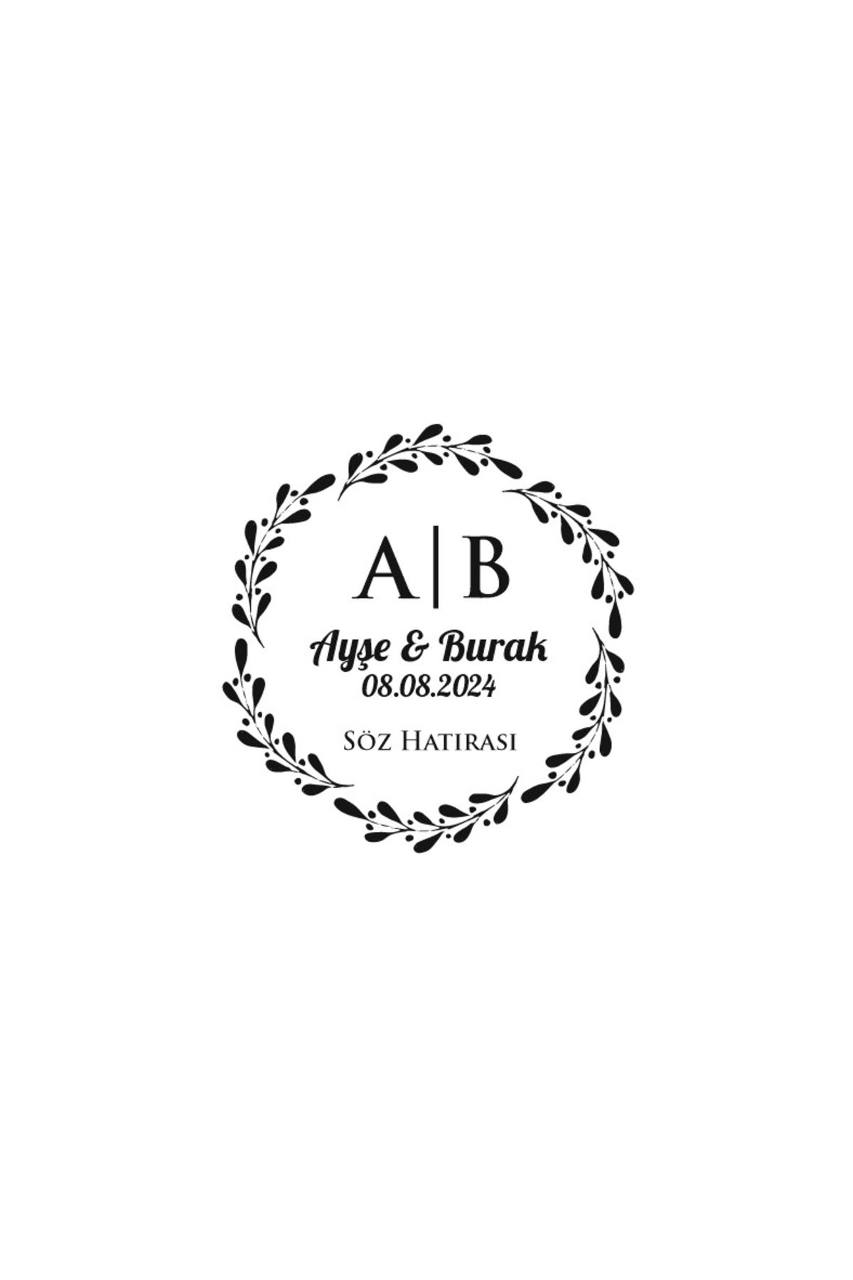 Reysa Tasarım Basamaklı Dikdörtgen Mühür Kına Nişan Düğün 3x3 cm özel etiket / 50 adet sticker