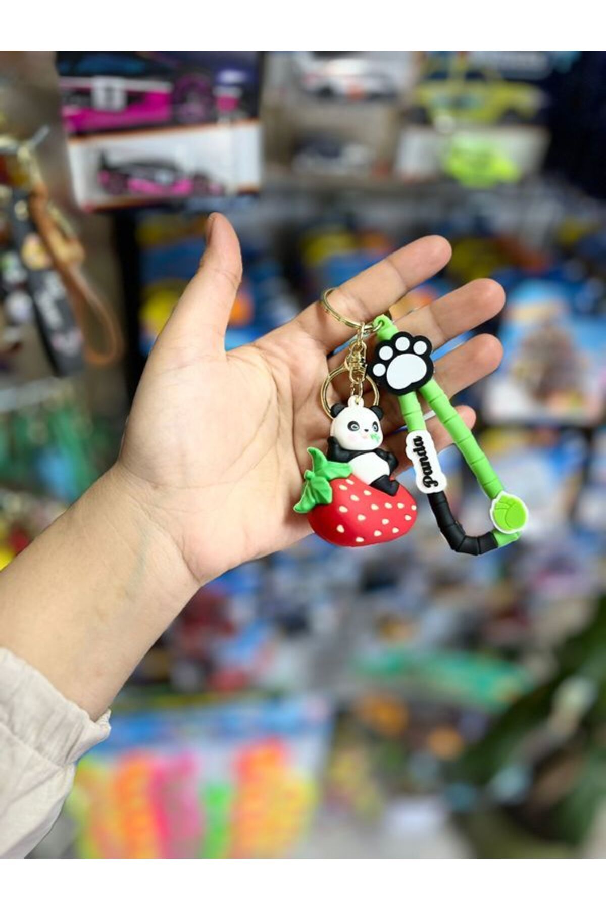 EyER Shoping Sevimli Panda Anahtarlık VİP Kalite Kırmızı