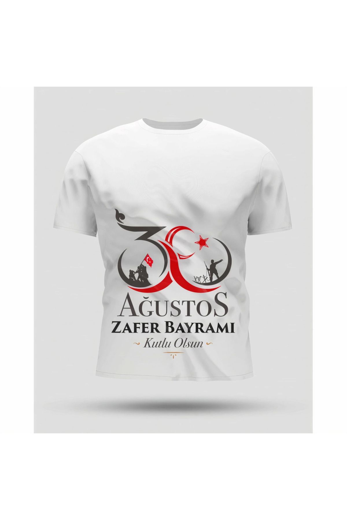 Serero 30 Ağustos Oversize Baskılı T-shirt - Beyaz