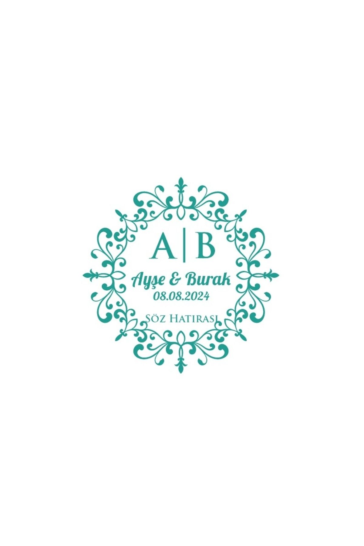 Reysa Tasarım Basamaklı Dikdörtgen Mühür Kına Nişan Düğün 3x3 cm özel etiket / 50 adet sticker
