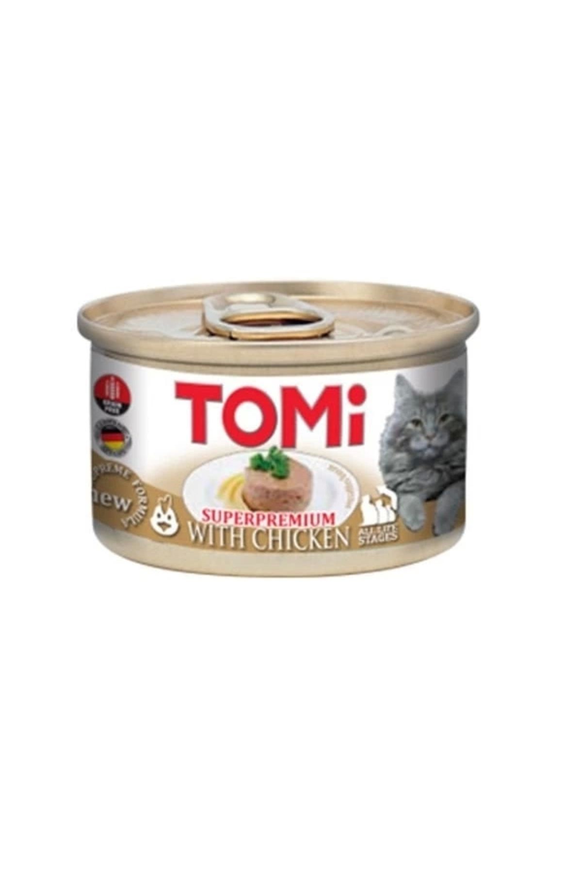 Generic Tomi Kıyılmış Tavuklu Tahılsız Yetişkin Konserve Kedi Maması 85 Gr