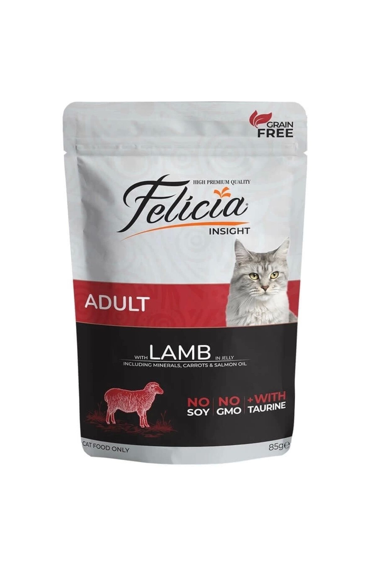 Generic Felicia Tahılsız Kuzu Etli Pouch Yetişkin Konserve Kedi Maması 85 Gr