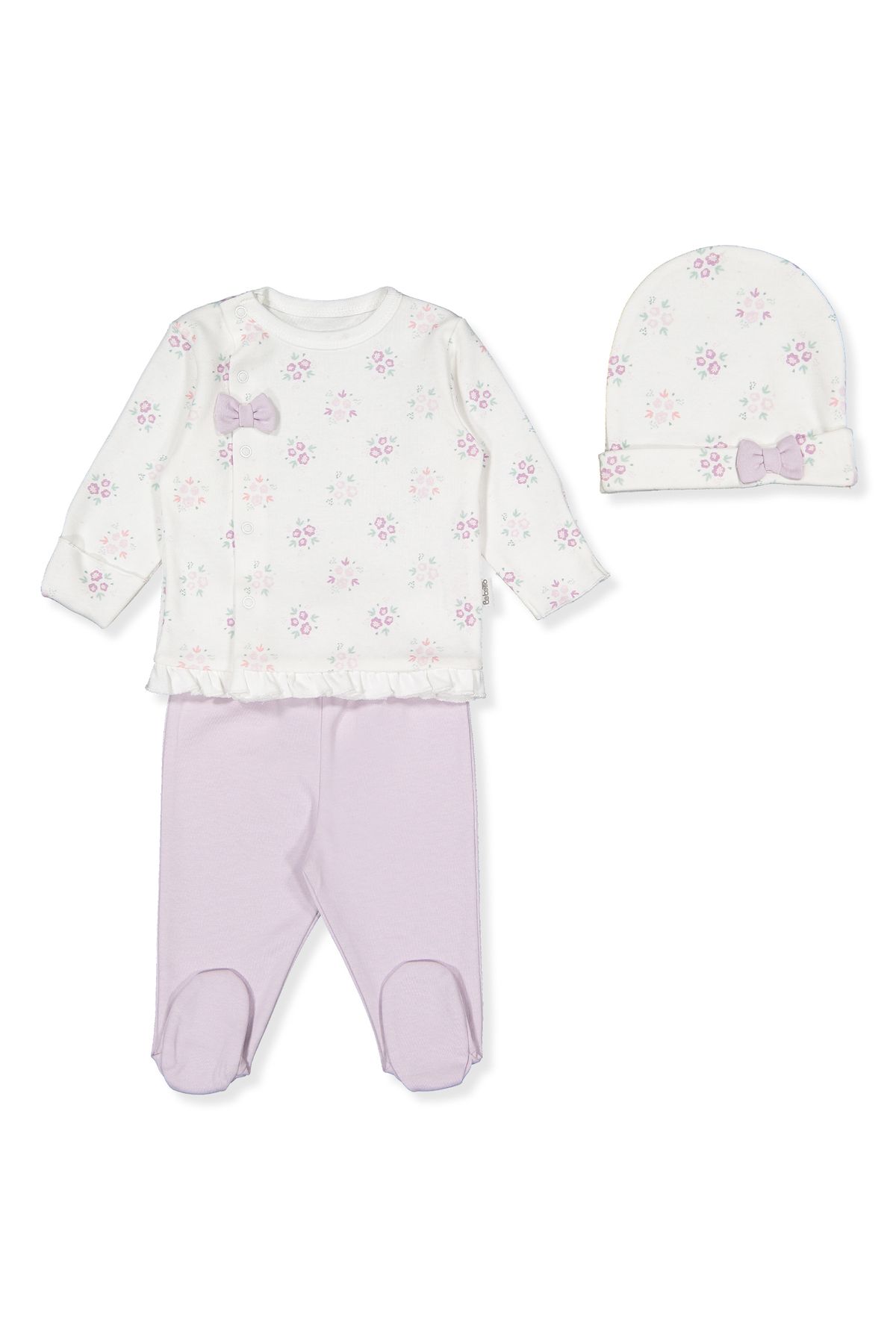 Bebetto İNTERLOK ZIBIN SET 3LÜ (FLOWERS/25) Z976 LİLA 0-1M/56CM
