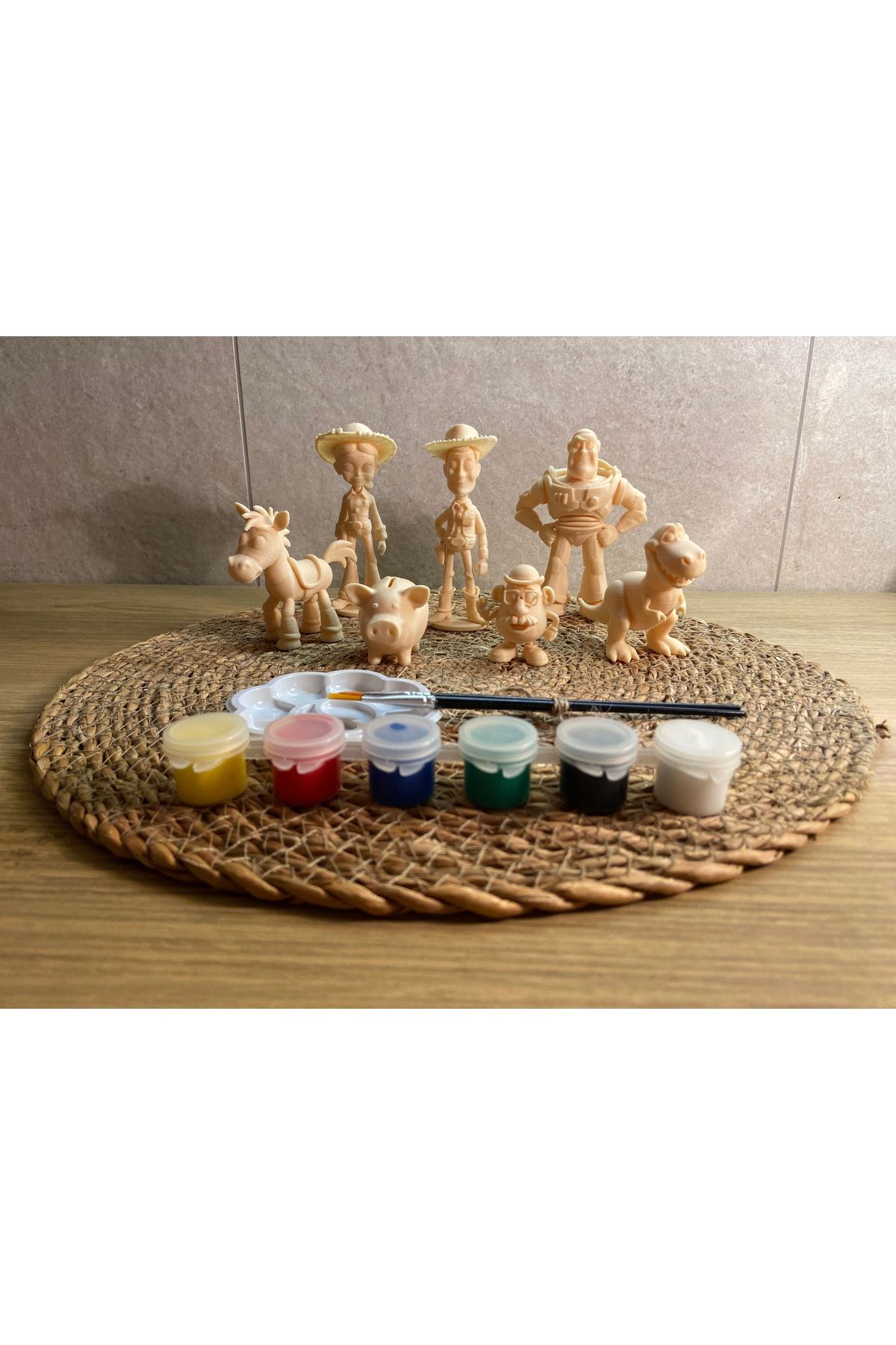 3DBASKILAR Toy Story Oyuncak Hikayesi 3D Boyama Seti – Woody, Buzz Lightyear , Jessie, 7 Karakterli Figür