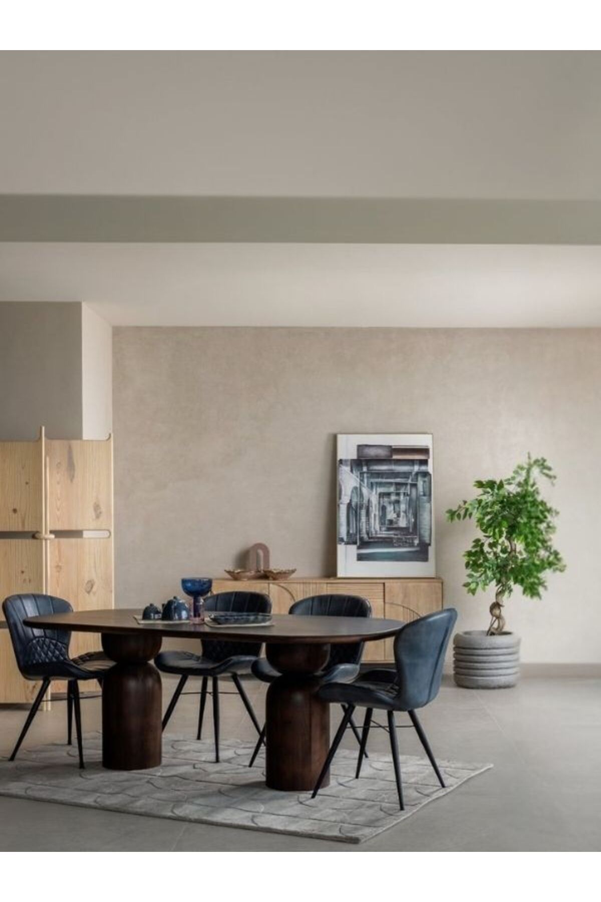 Gazzini Furniture İmperial İtalyan Still Oval Ahşap Yemek Masası 80x180
