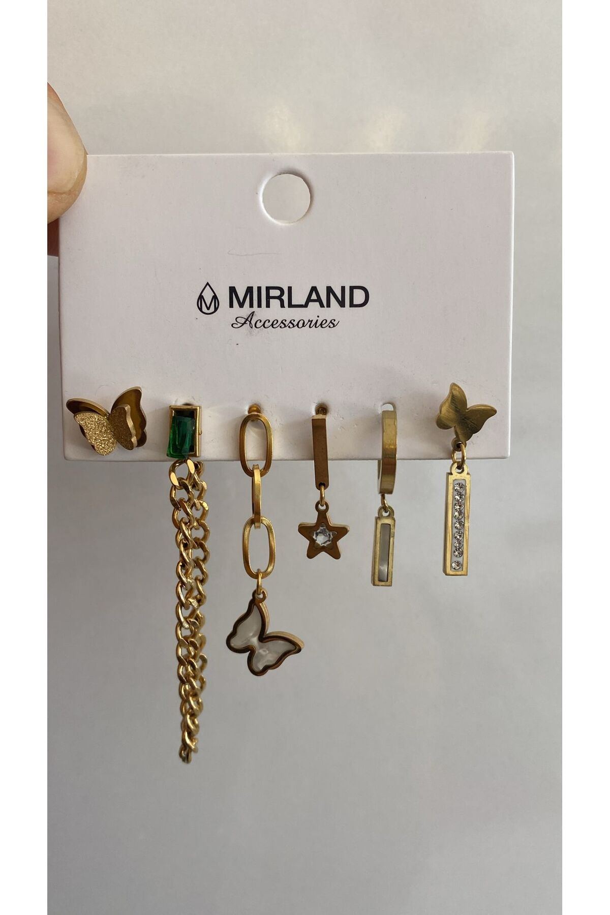 MİRLAND TAKI ŞIK KADIN ÇELİK 6 LI KÜPE SETİ