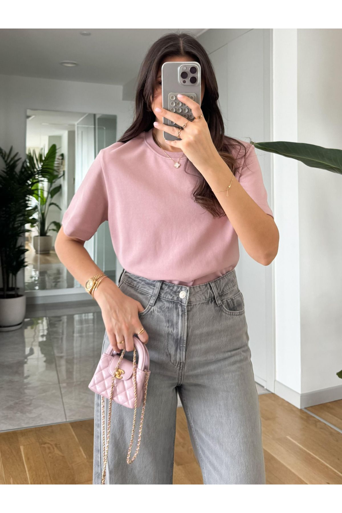 My Blog Pembe Basic Tişört - 1075