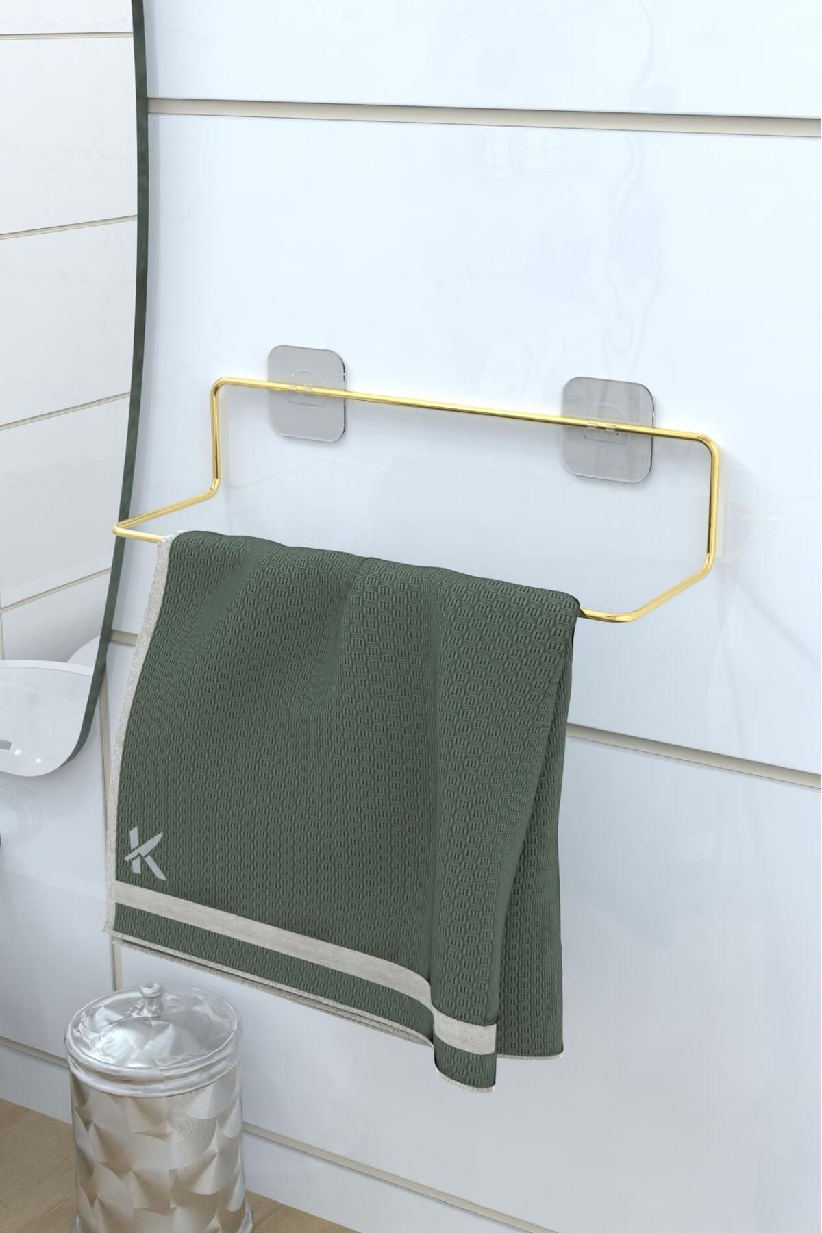 ELAMOUR Yapışkanlı Havluluk Havlu Askısı Metal Havlu tutacağı Banyo Mutfak Havluluğu Minimal Tasarım
