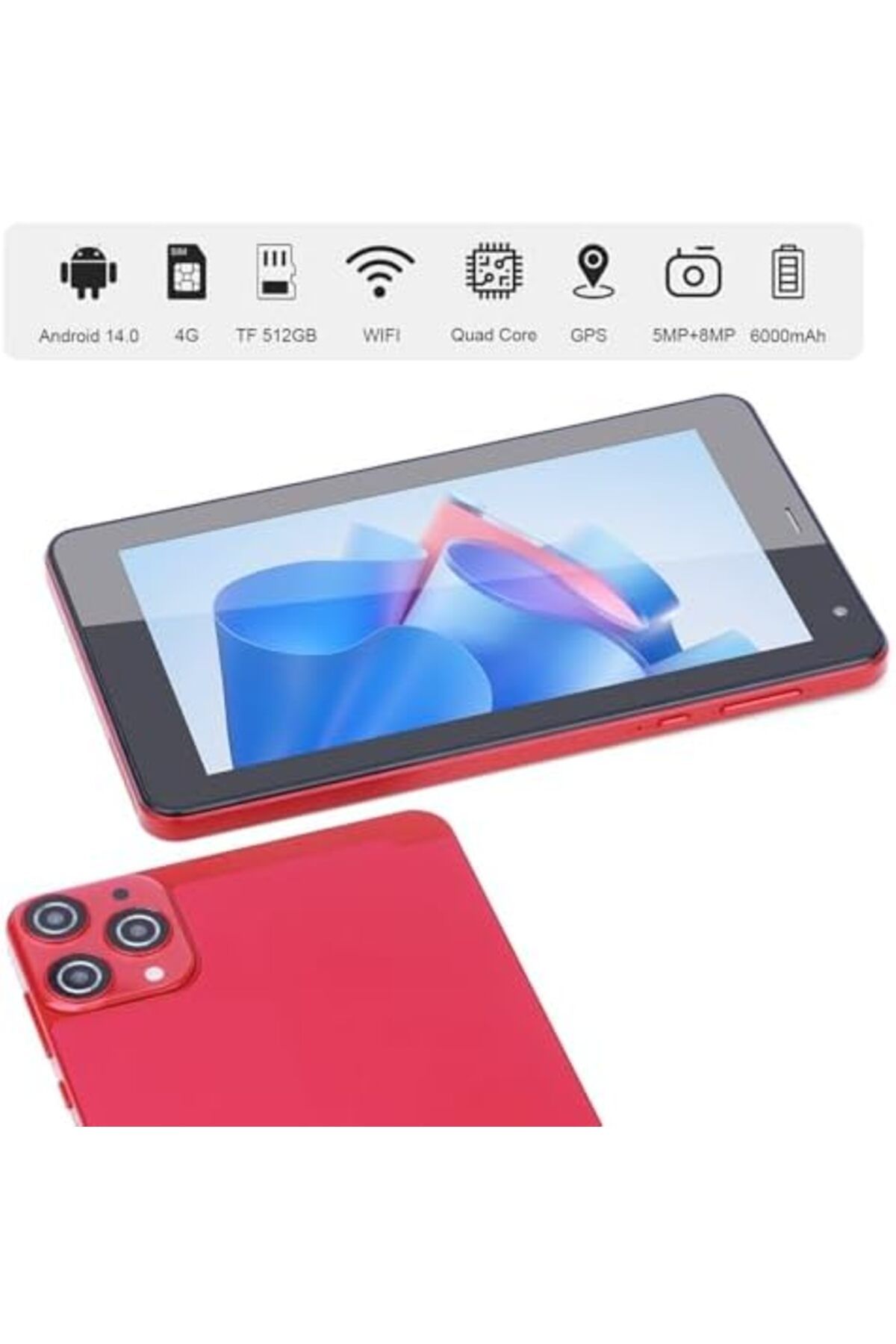 CIDEA-C idea 5G LTE with SIM Card Slot Tablet, 7 Inch Android 12 Tablet, 6GB RAM, 128GB ROM, Expandable to 4