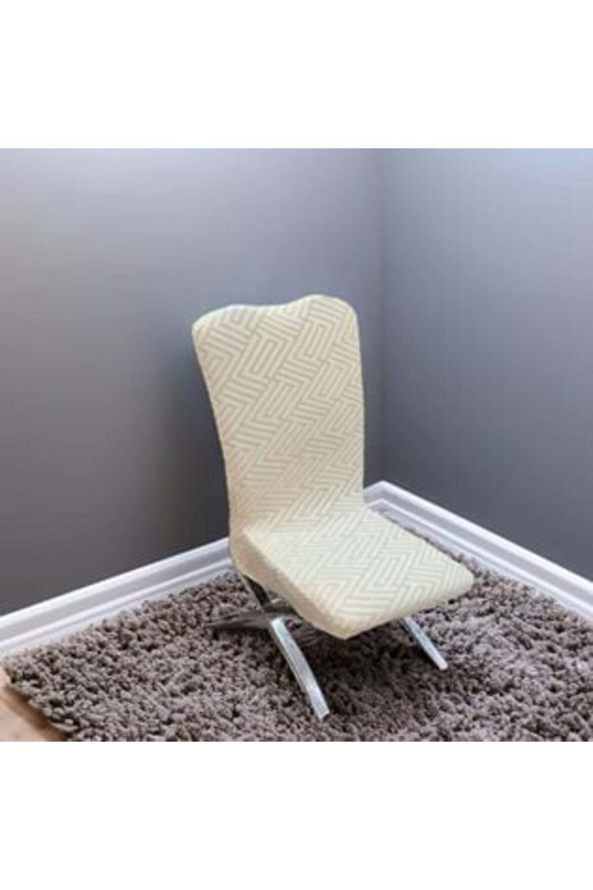 Jumbo-Decorative Elastic Cover Ecru with Embossed Pattern for Chairs 1